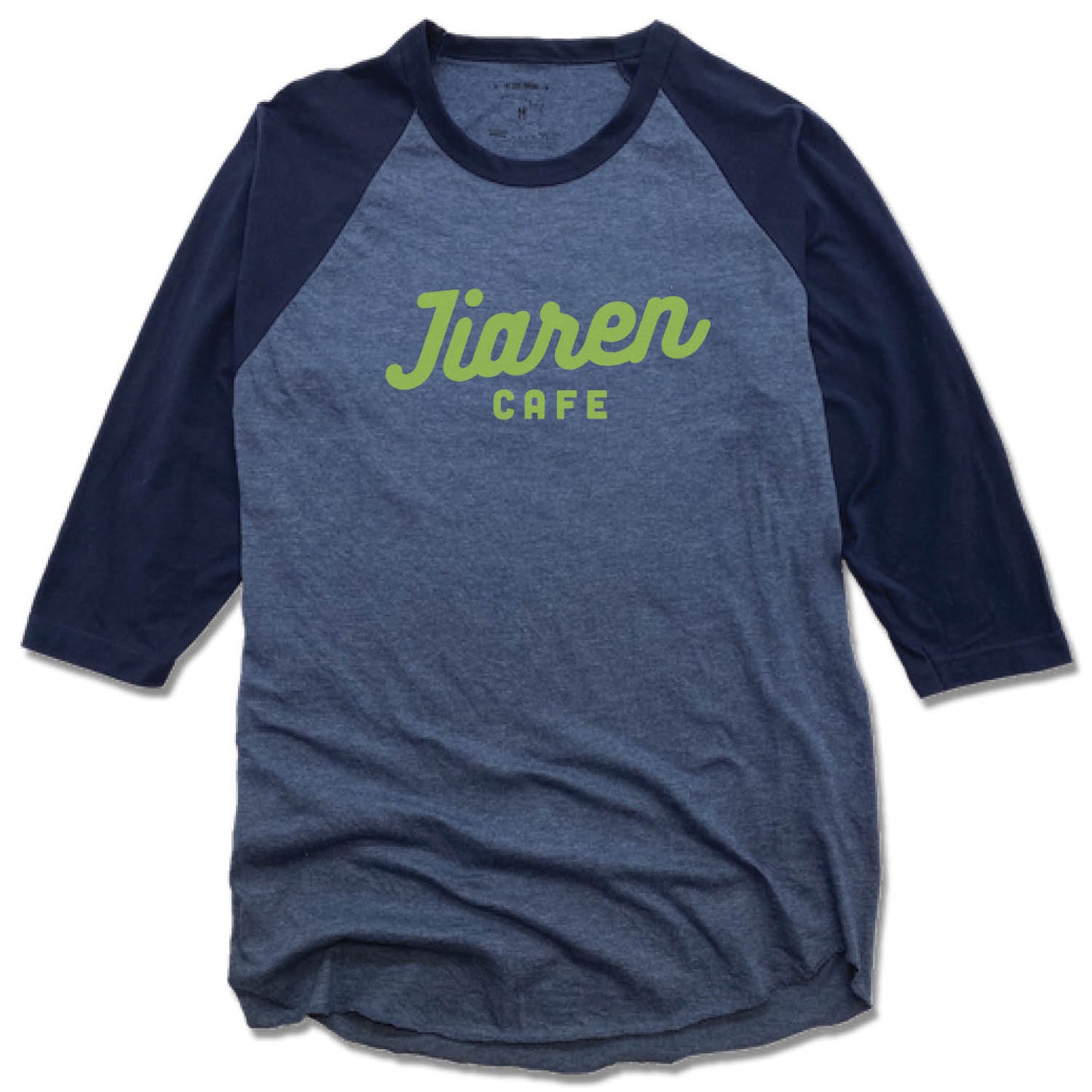 JIAREN CAFE | DENIM/NAVY 3/4 SLEEVE | GREEN LOGO