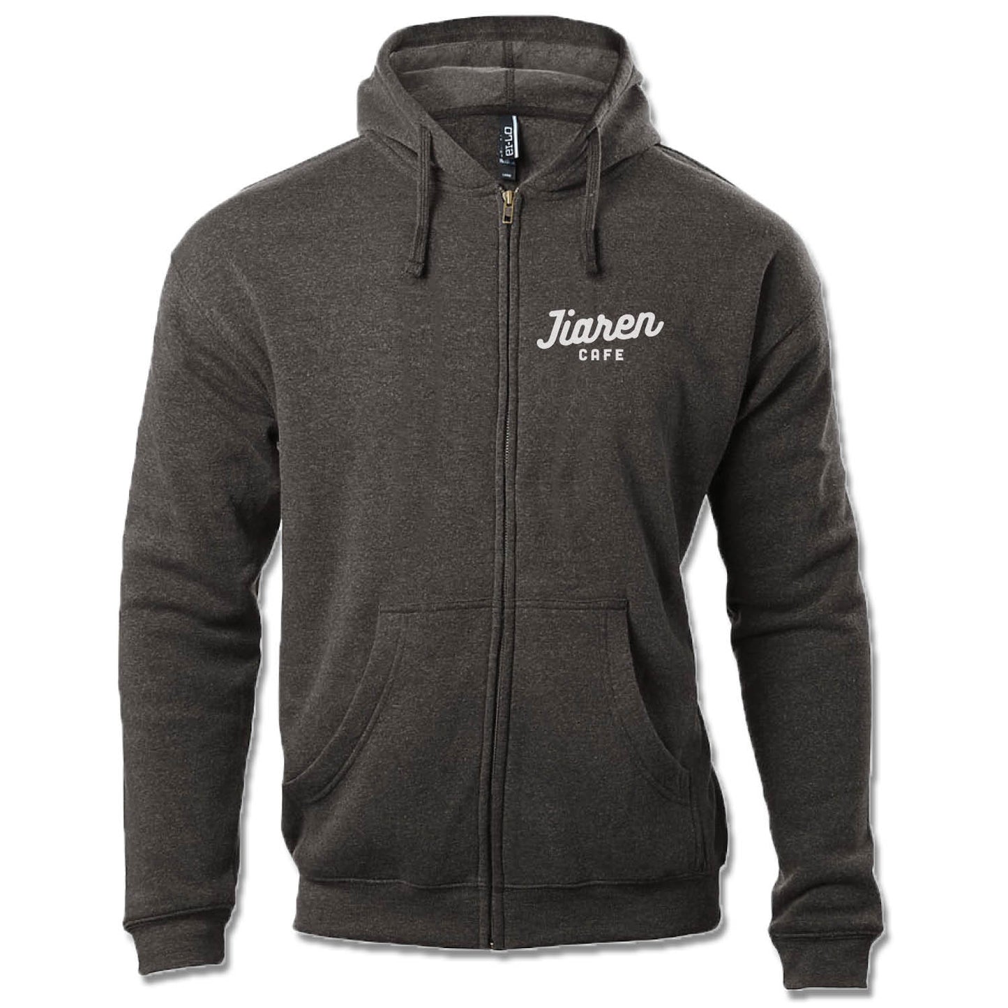 JIAREN CAFE | ZIP HOODIE | WHITE LOGO