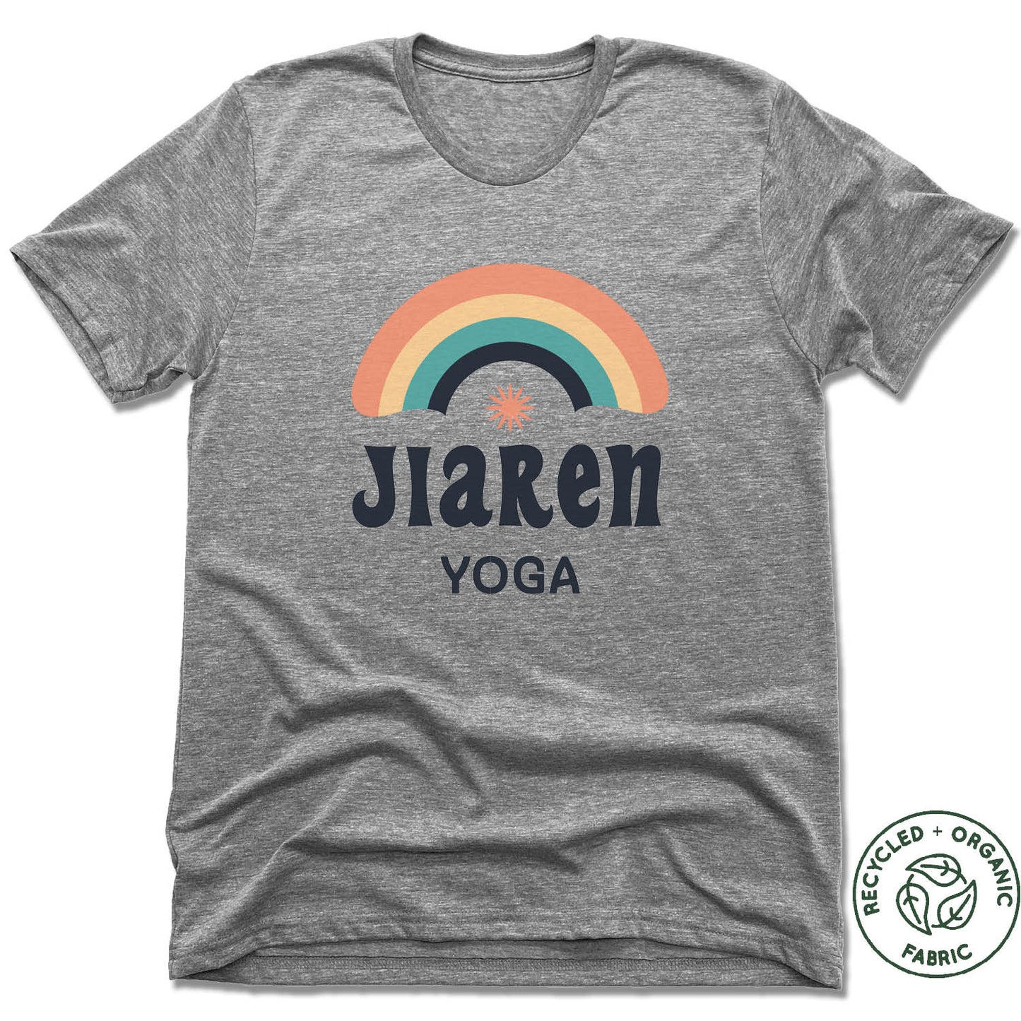 JIAREN YOGA STUDIO | UNISEX GRAY Recycled Tri-Blend | COLOR LOGO