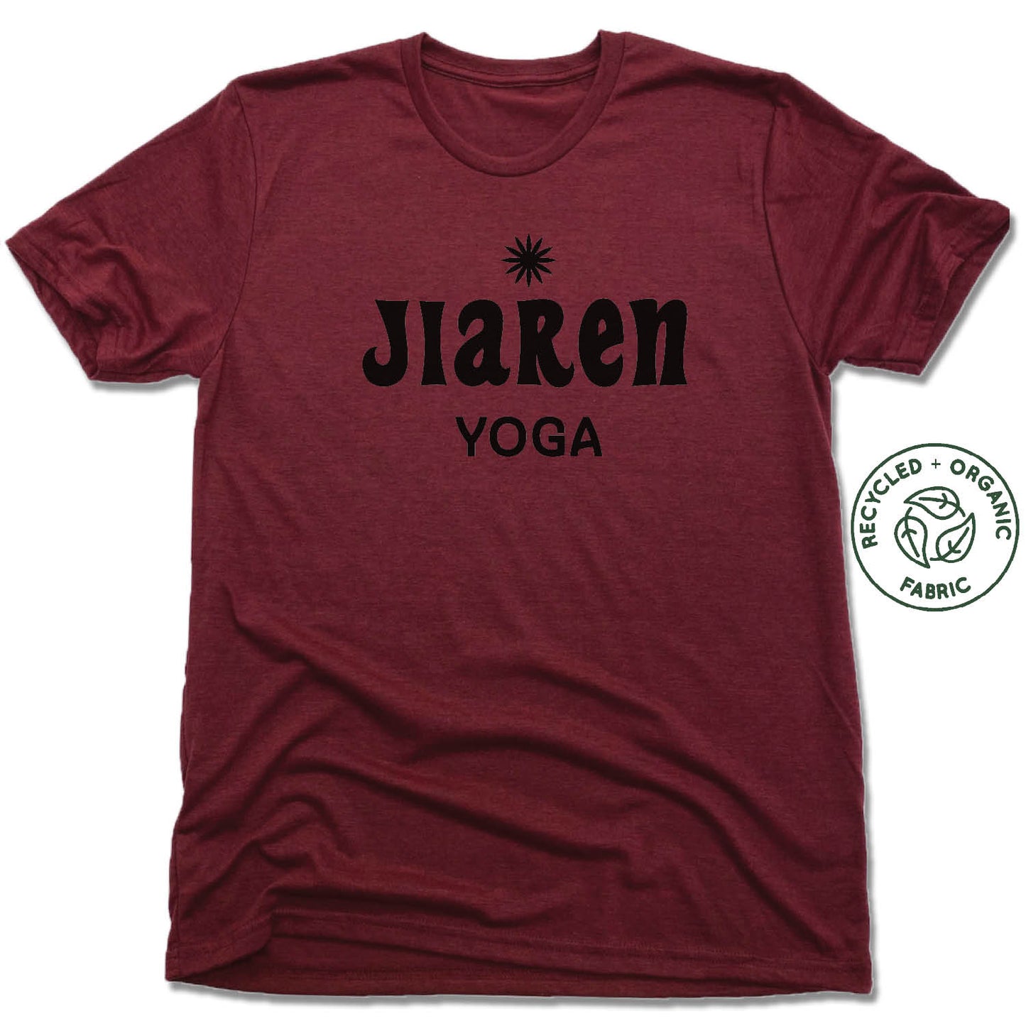 JIAREN YOGA STUDIO | UNISEX VINO RED Recycled Tri-Blend | LOGO