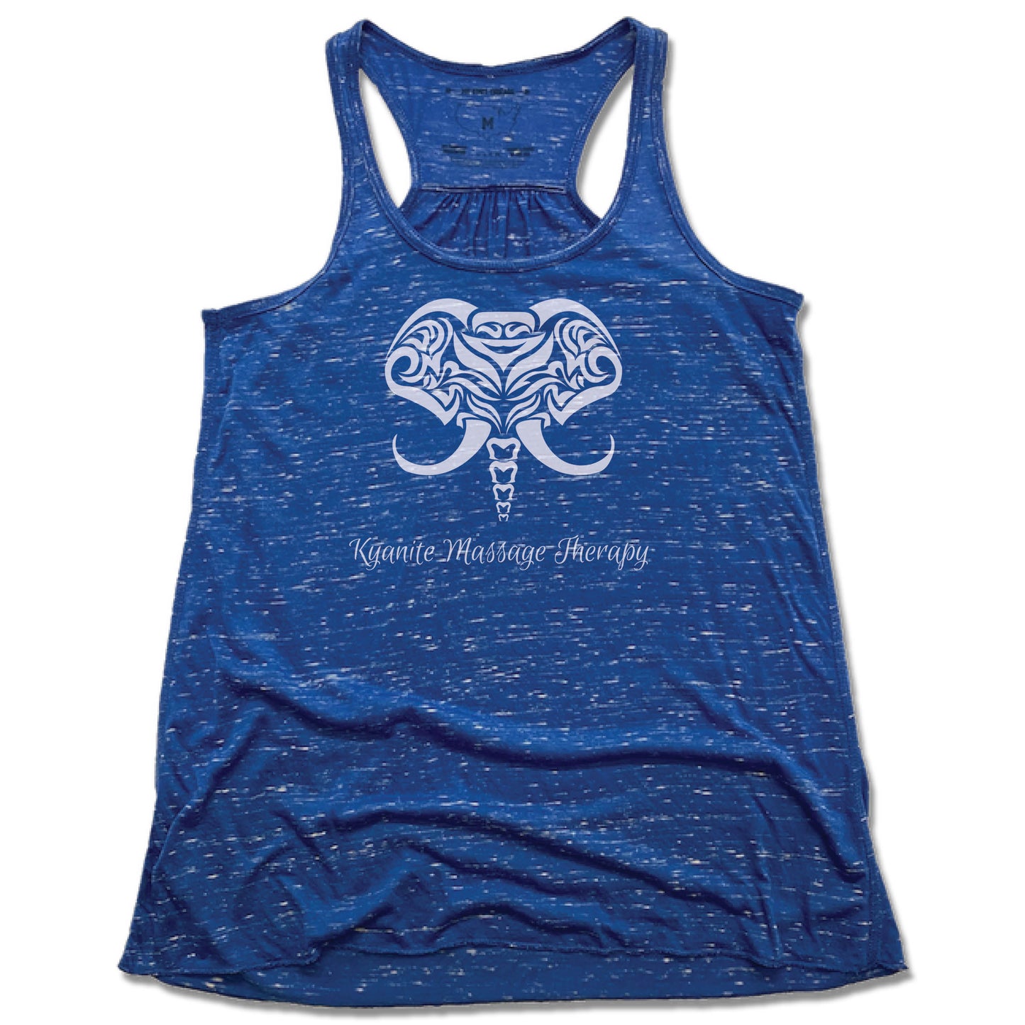 KYANITE MASSAGE THERAPY | LADIES BLUE FLOWY TANK | ELEPHANT
