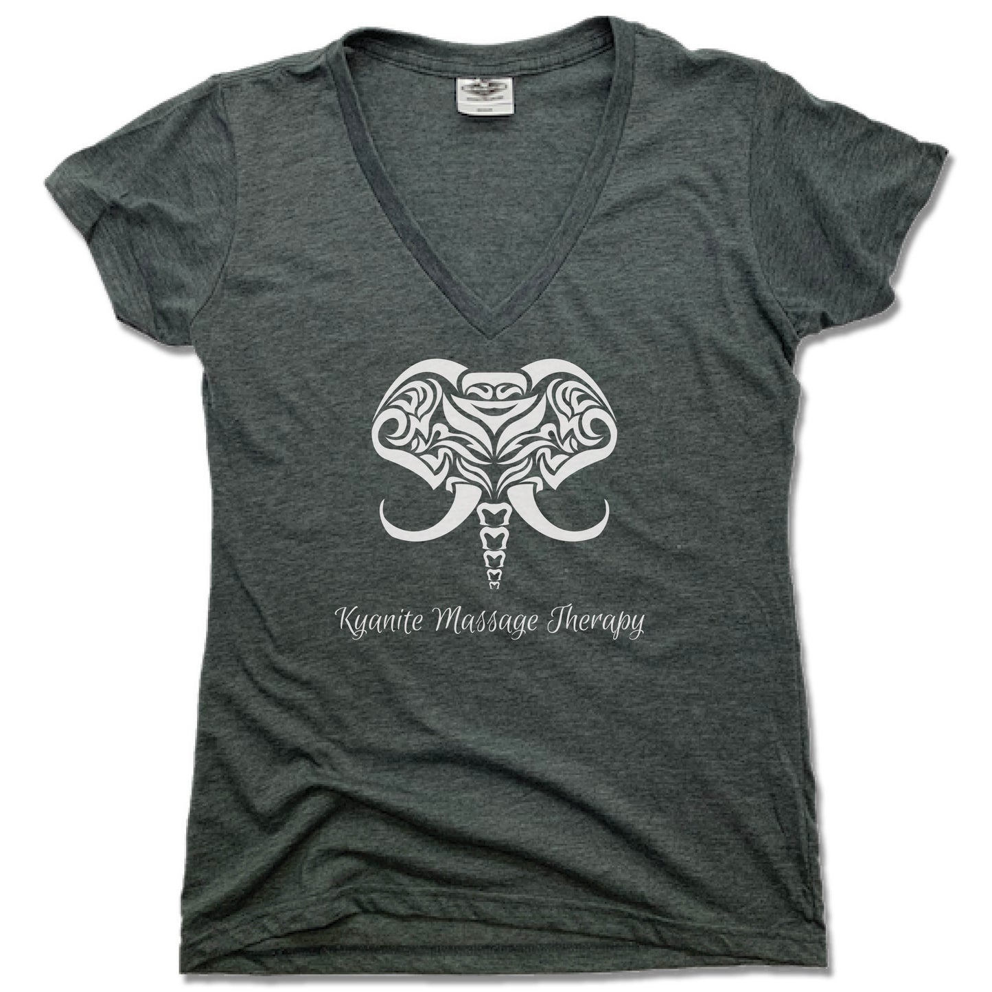 KYANITE MASSAGE THERAPY | LADIES V-NECK | ELEPHANT