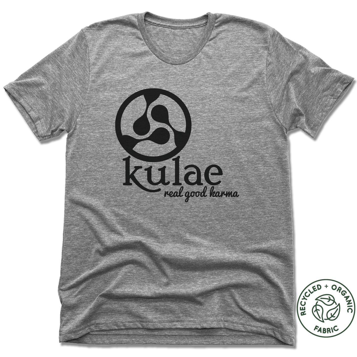 KULAE YOGA | UNISEX GRAY Recycled Tri-Blend | BLACK LOGO