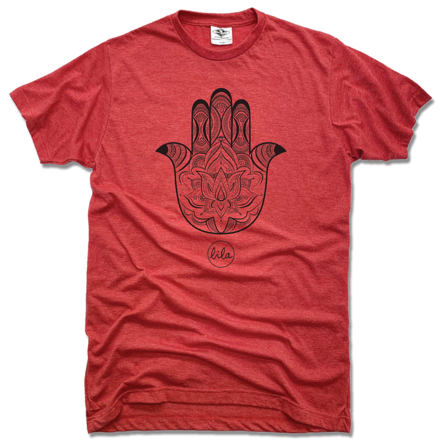 LILA YOGA | UNISEX RED TEE | HAND LOGO