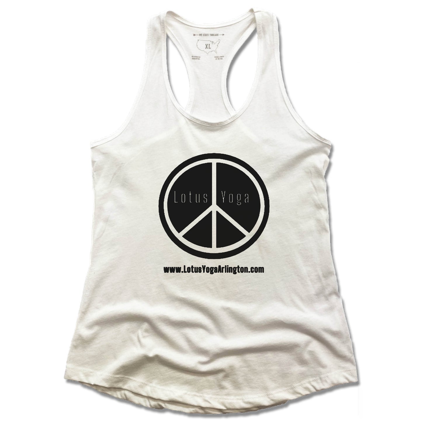 LOTUS YOGA STUDIO | LADIES WHITE TANK | LOGO