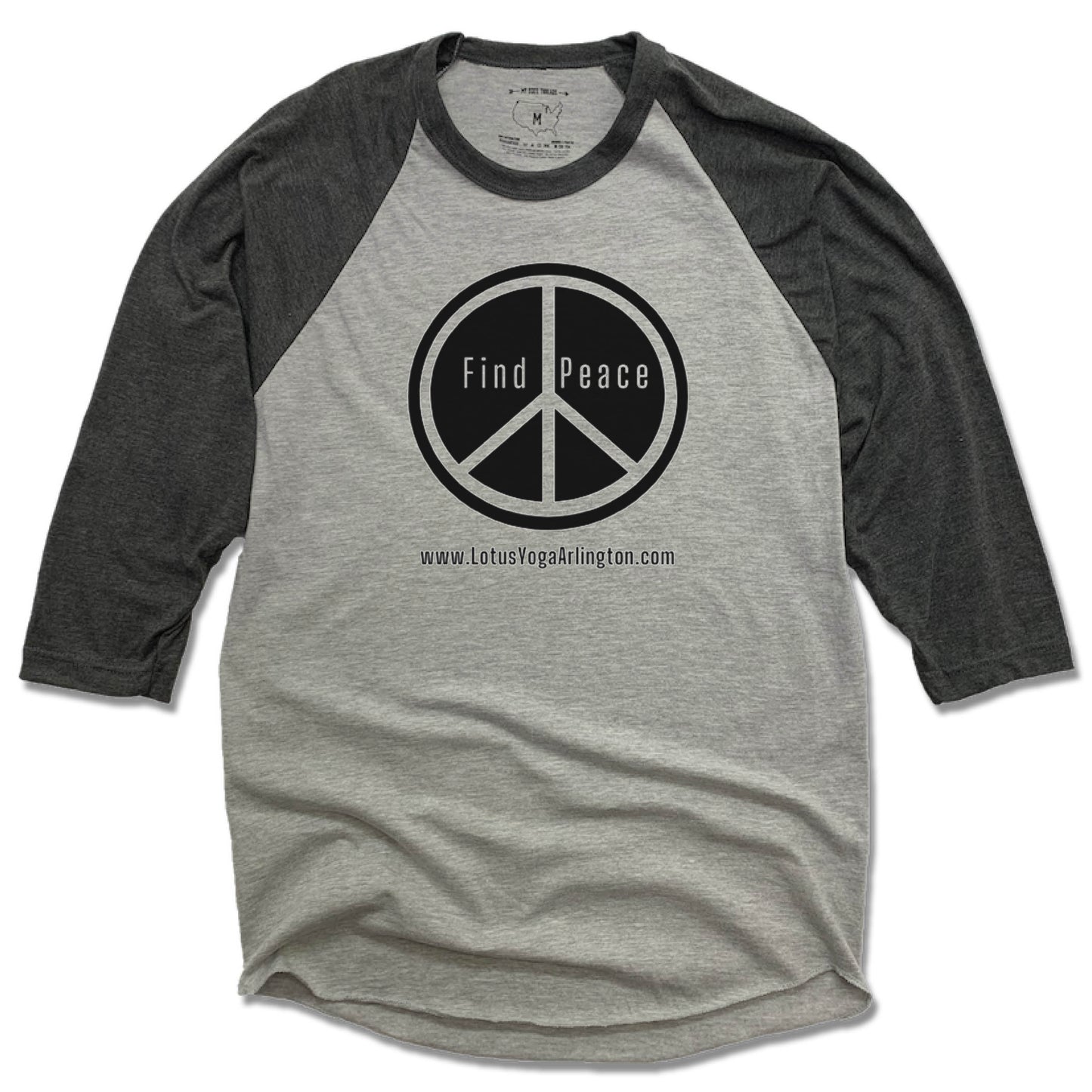 LOTUS YOGA STUDIO | GRAY 3/4 SLEEVE | FIND PEACE