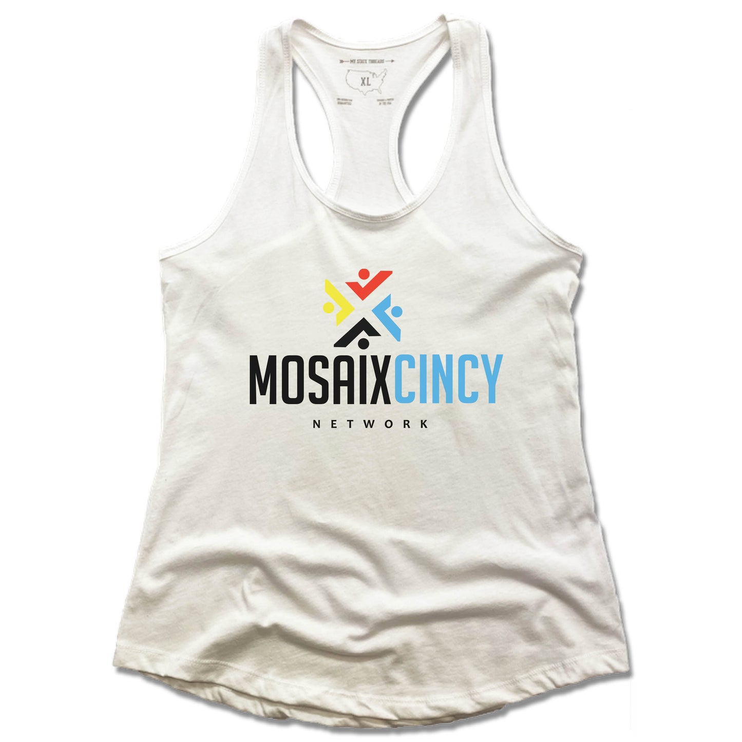 MOSAIX CINCY NETWORK | LADIES WHITE TANK | LOGO