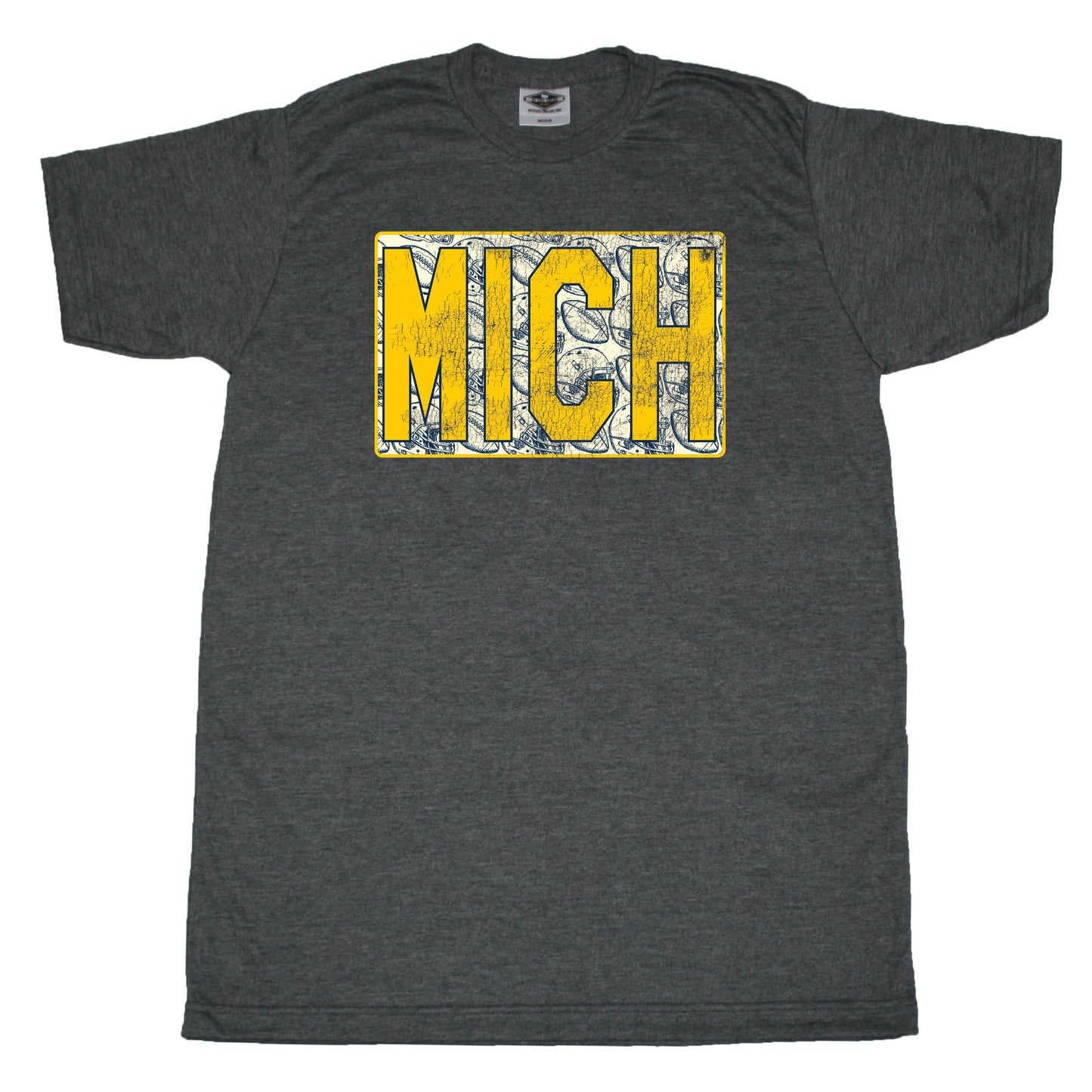 Maize/Blue Michigan Vintage Football - Unisex Tee