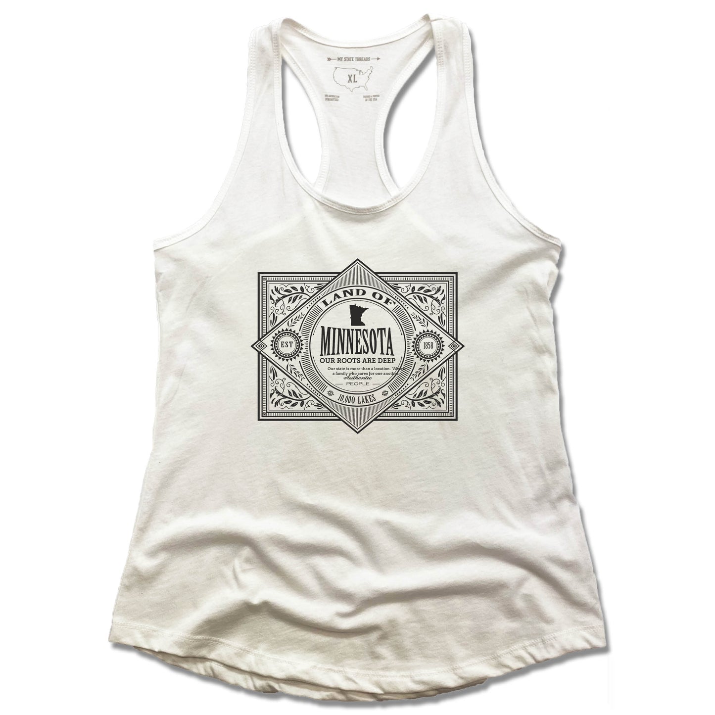 MINNESOTA | LADIES TANK | VINTAGE BLACK - My State Threads