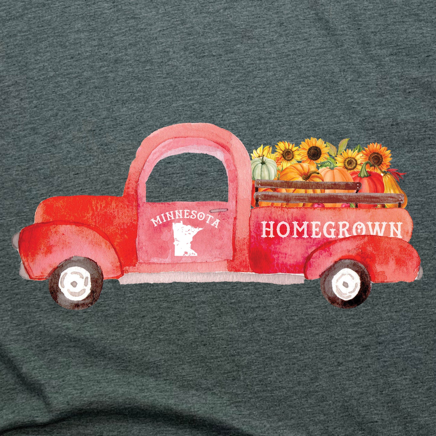 Minnesota Fall Homegrown Truck - Ladies' Tee - My State Threads