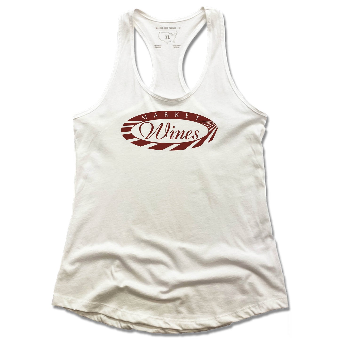 MARKET WINES | LADIES WHITE TANK | LOGO
