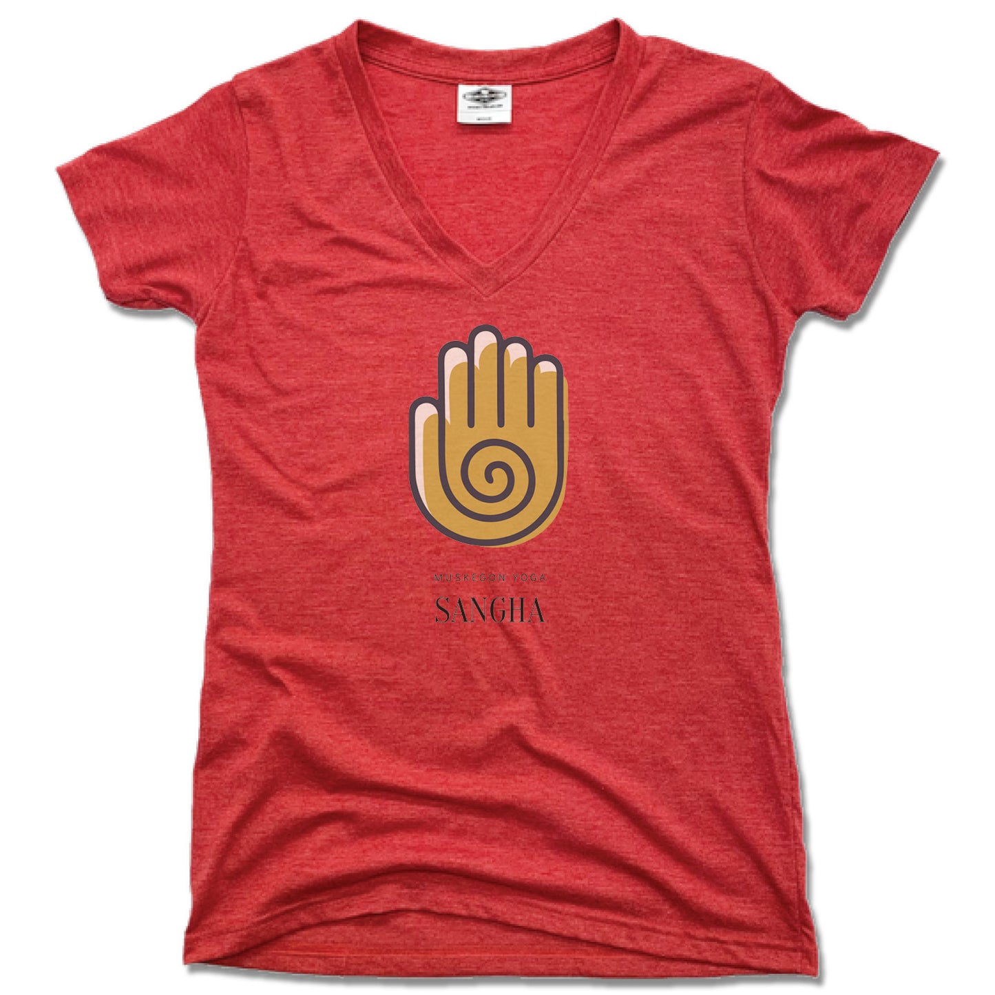 MUSKEGON YOGA | LADIES RED V-NECK | SANGHA