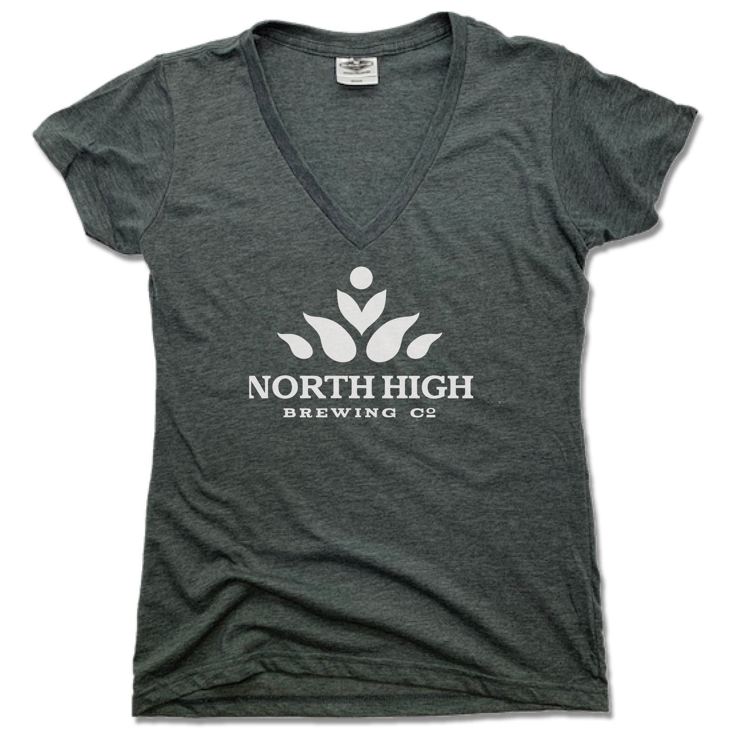 NORTH HIGH BREWING CO | LADIES V-NECK | WHITE LOGO