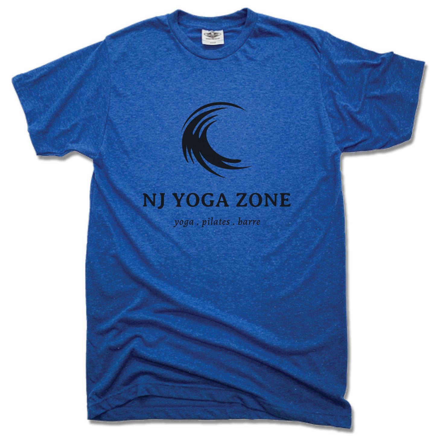NJ YOGA ZONE | UNISEX BLUE TEE | BLACK LOGO