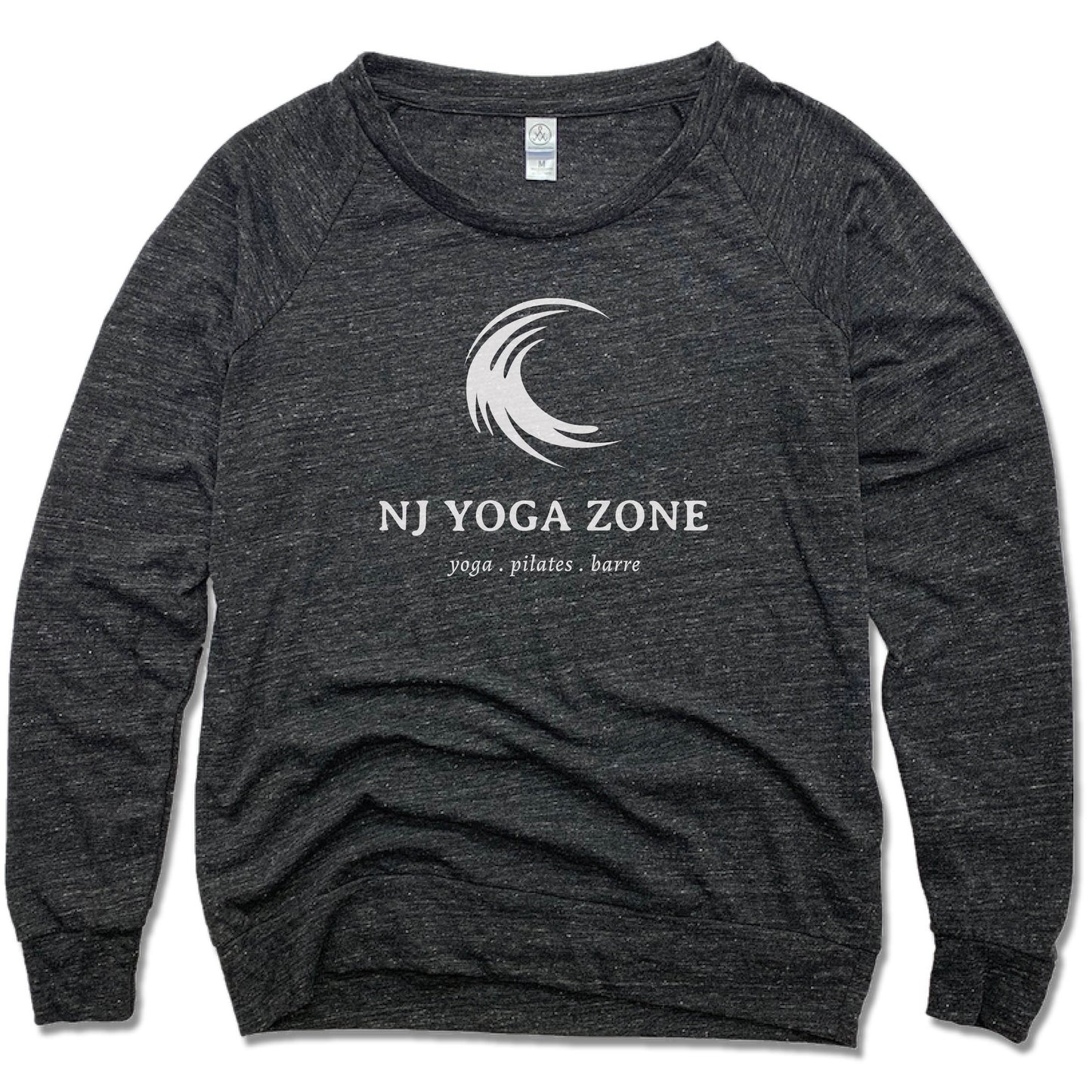 NJ YOGA ZONE | LADIES SLOUCHY | WHITE LOGO
