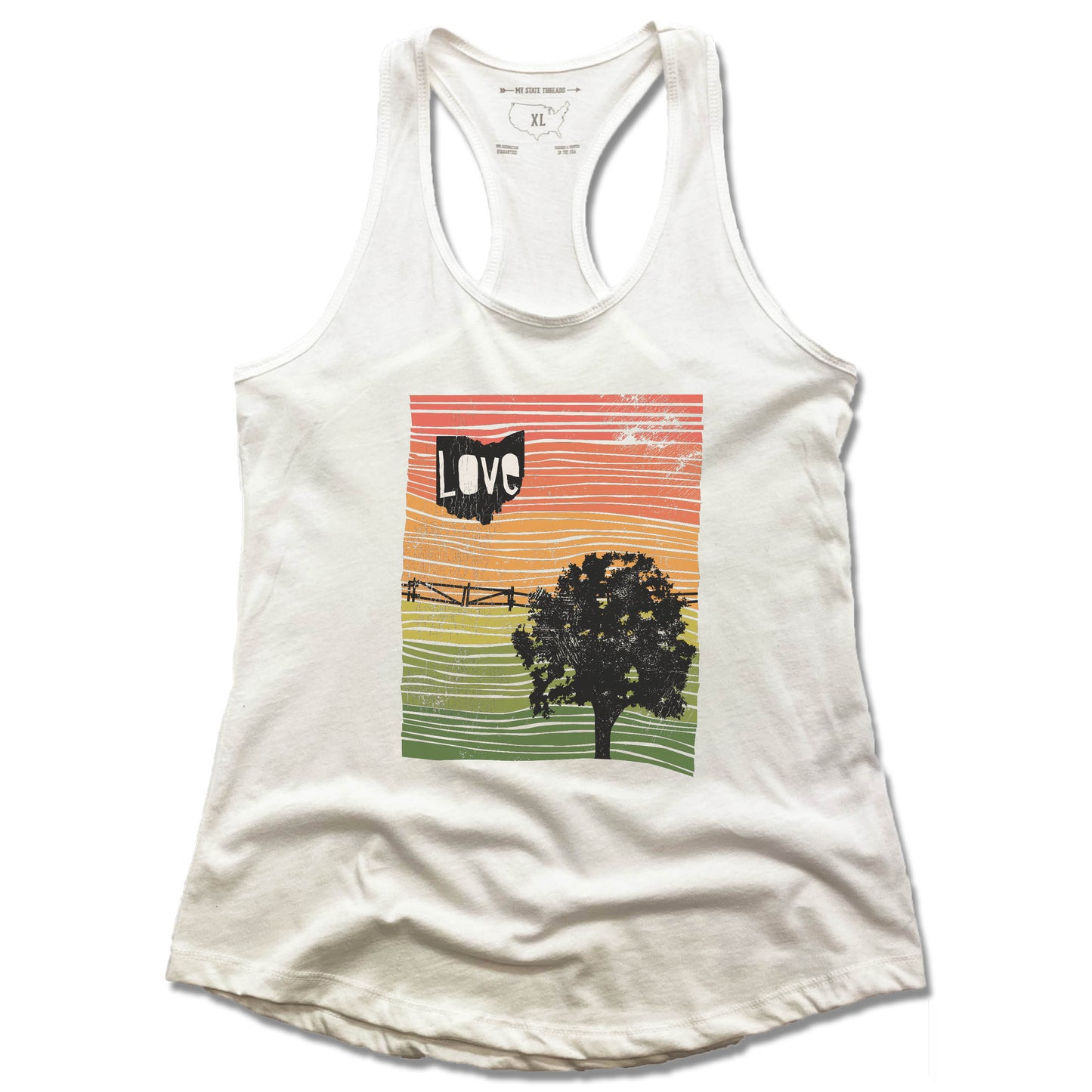OHIO | LADIES TANK | LOVE LINE ART - My State Threads