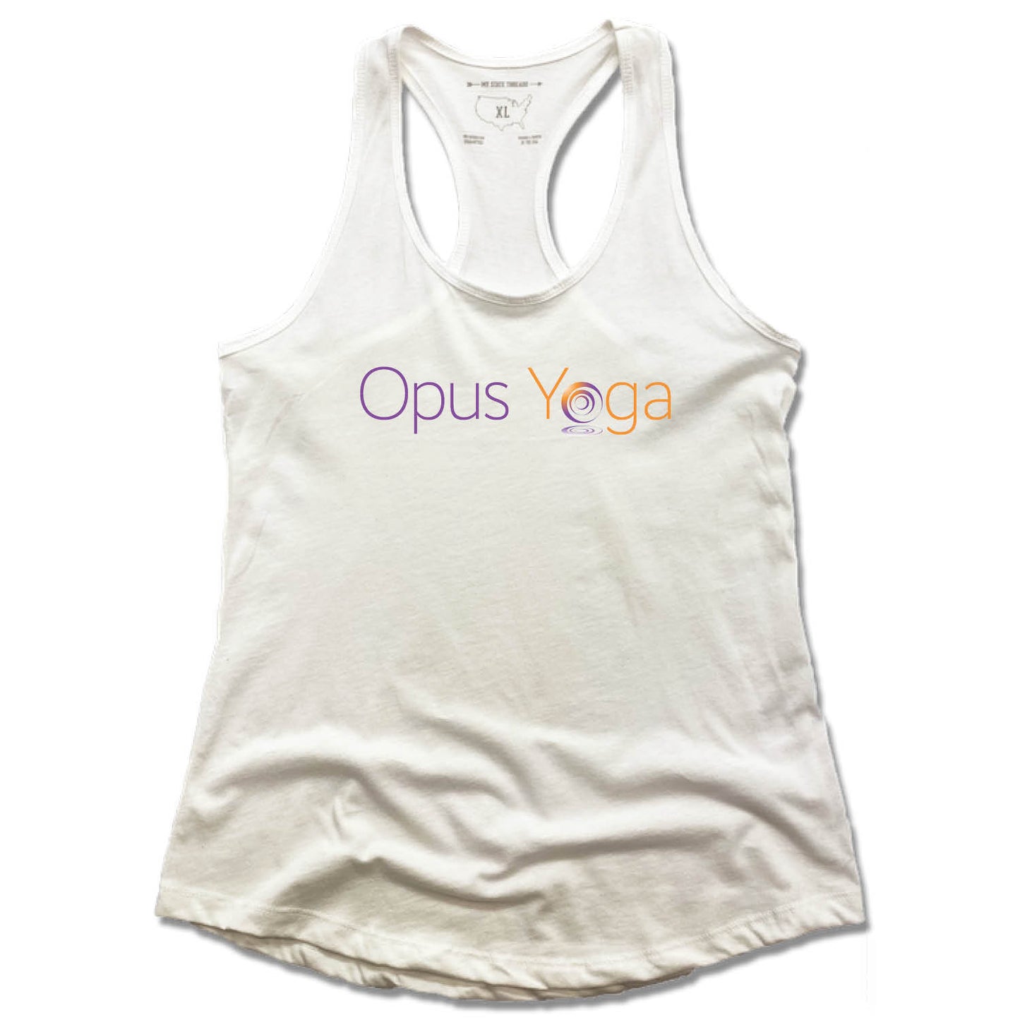 OPUS YOGA | LADIES WHITE TANK | COLOR LOGO