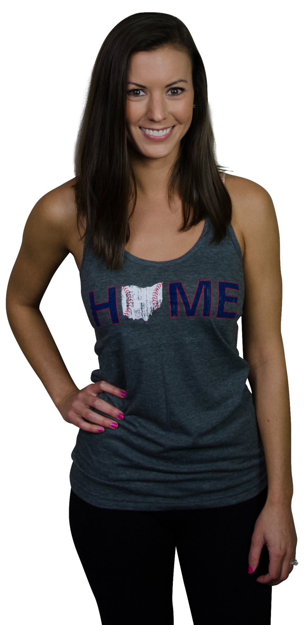 Ladies' Ohio Tank | Cleveland Stitches | Navy/Red