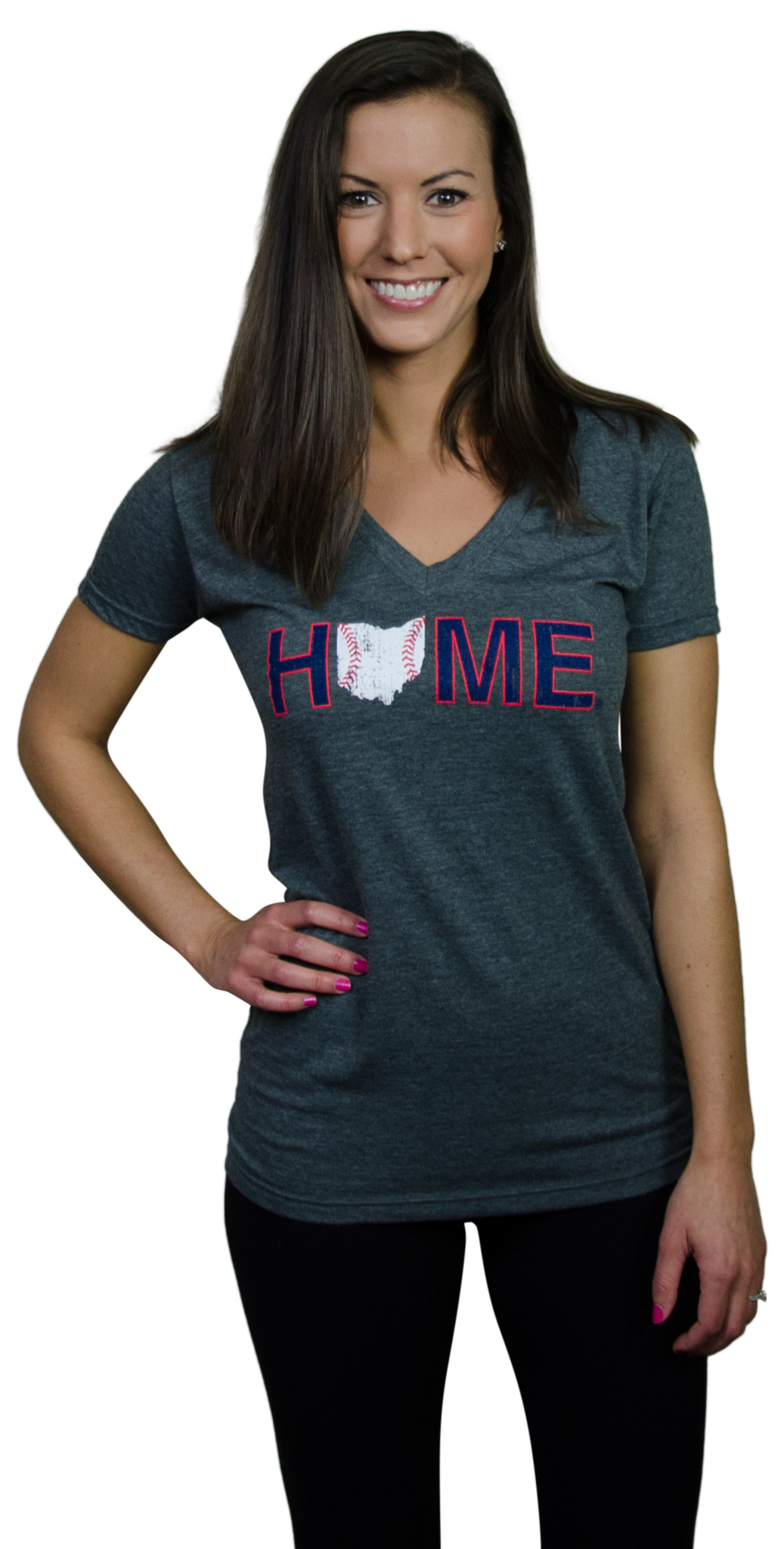 OHIO LADIES V-NECK | HOME | CLEVELAND STITCHES - My State Threads