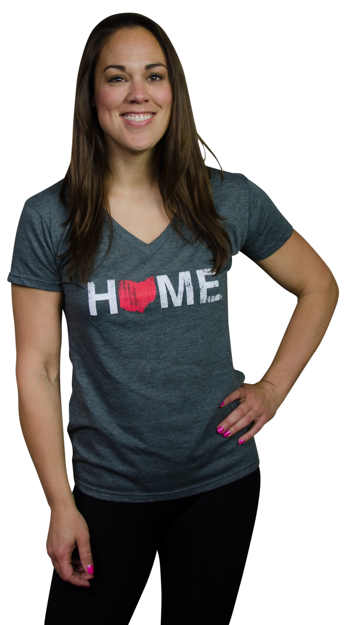 OHIO LADIES V-NECK | HOME | RED - My State Threads