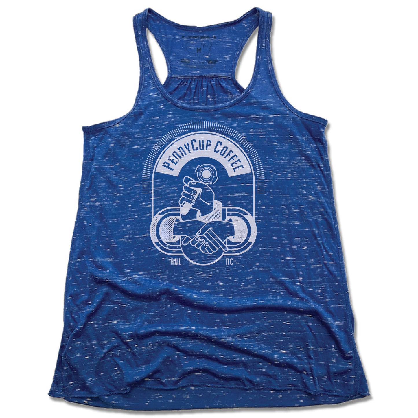 PENNYCUP COFFEE CO | LADIES BLUE FLOWY TANK | LOGO