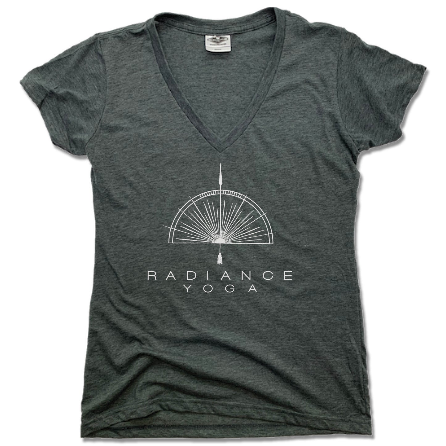 RADIANCE YOGA | LADIES V-NECK | WHITE LOGO