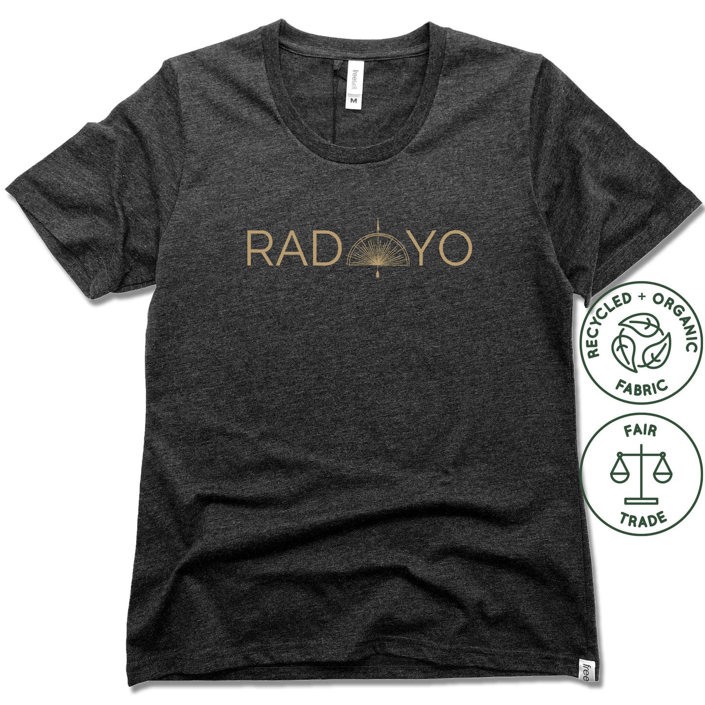 RADIANCE YOGA | FAIRTRADE FREESET BLACK LADIES TEE | RADIYO