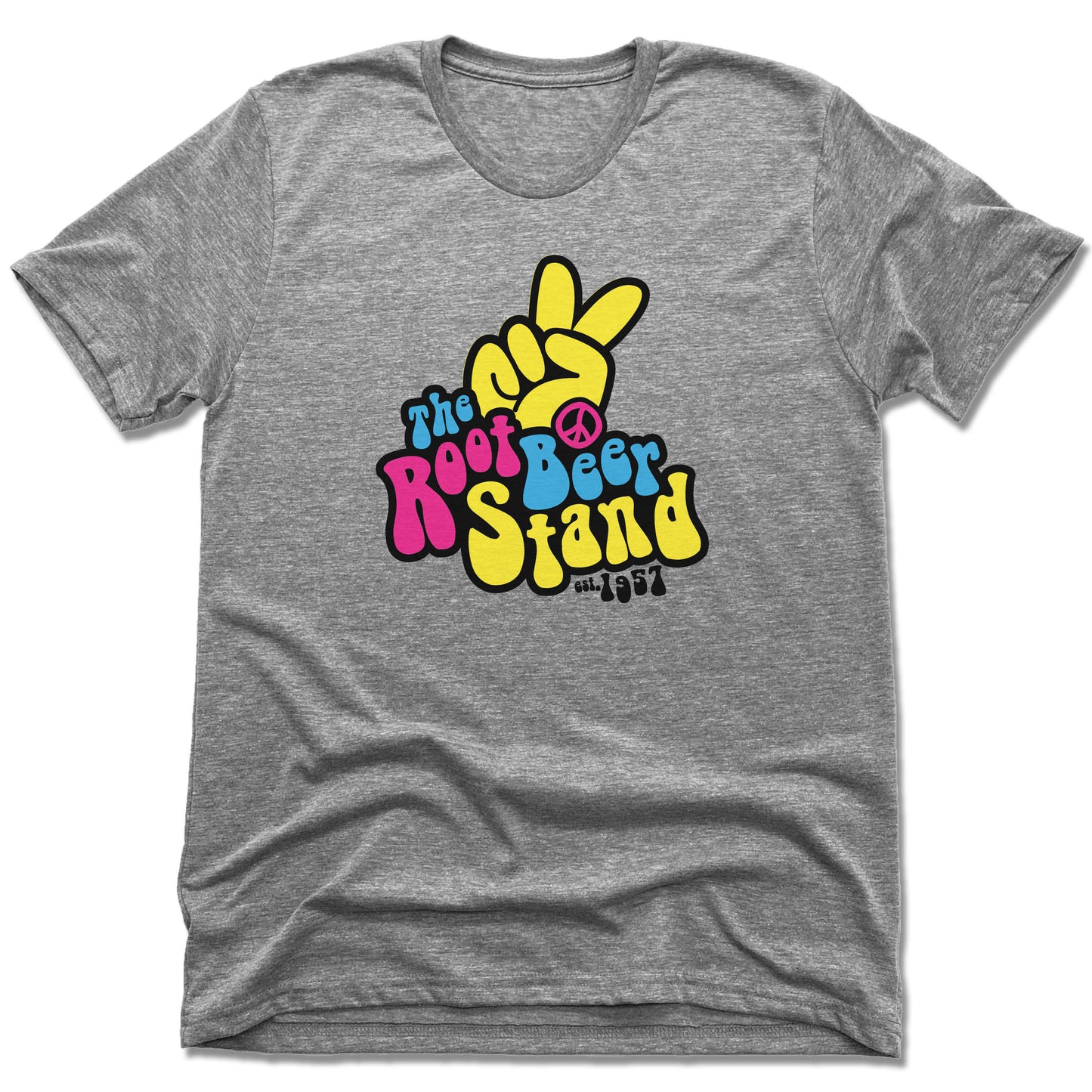UNISEX GRAY TEE | Peace | The Root Beer Stand
