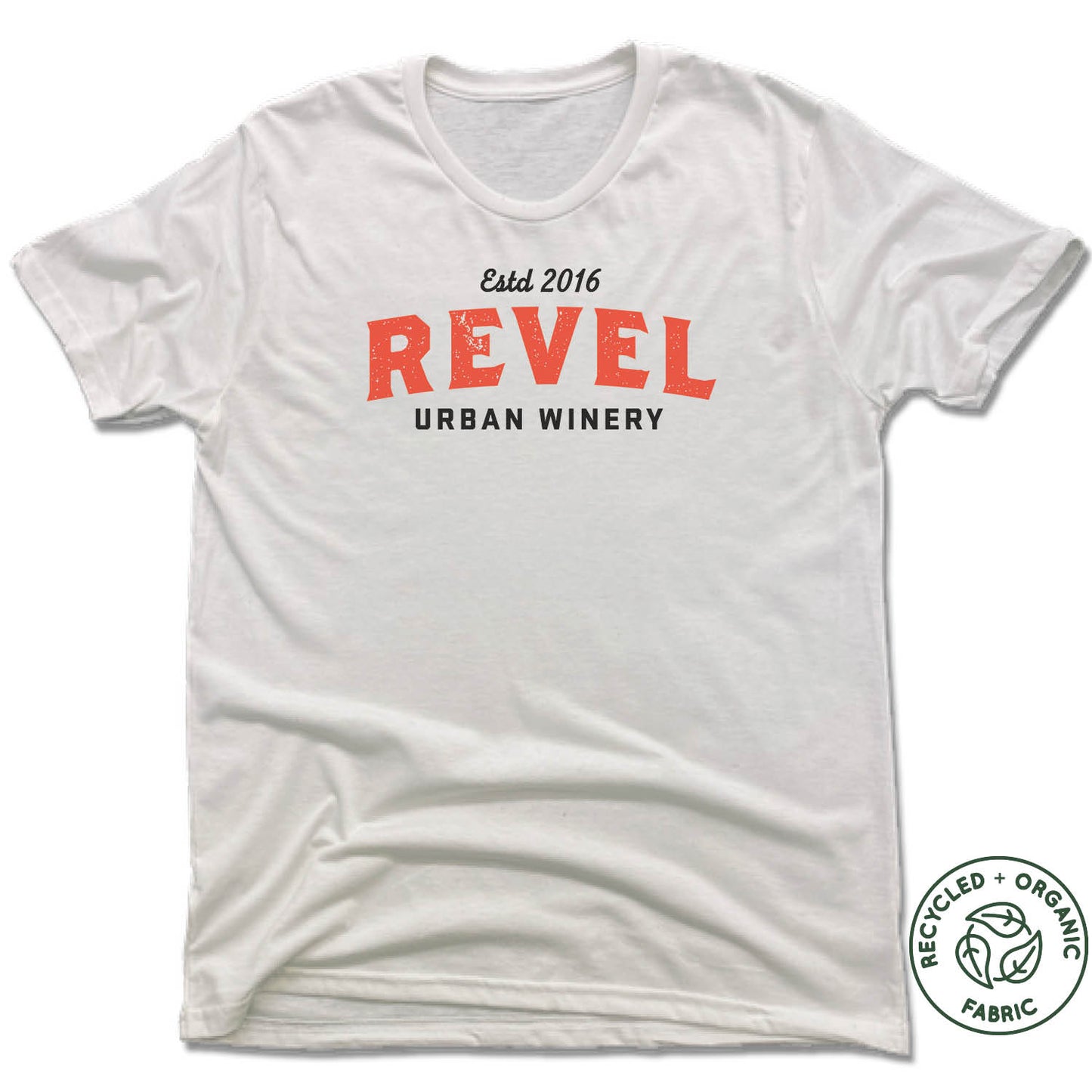 REVEL | RED LOGO | UNISEX White Recycled Tri-Blend