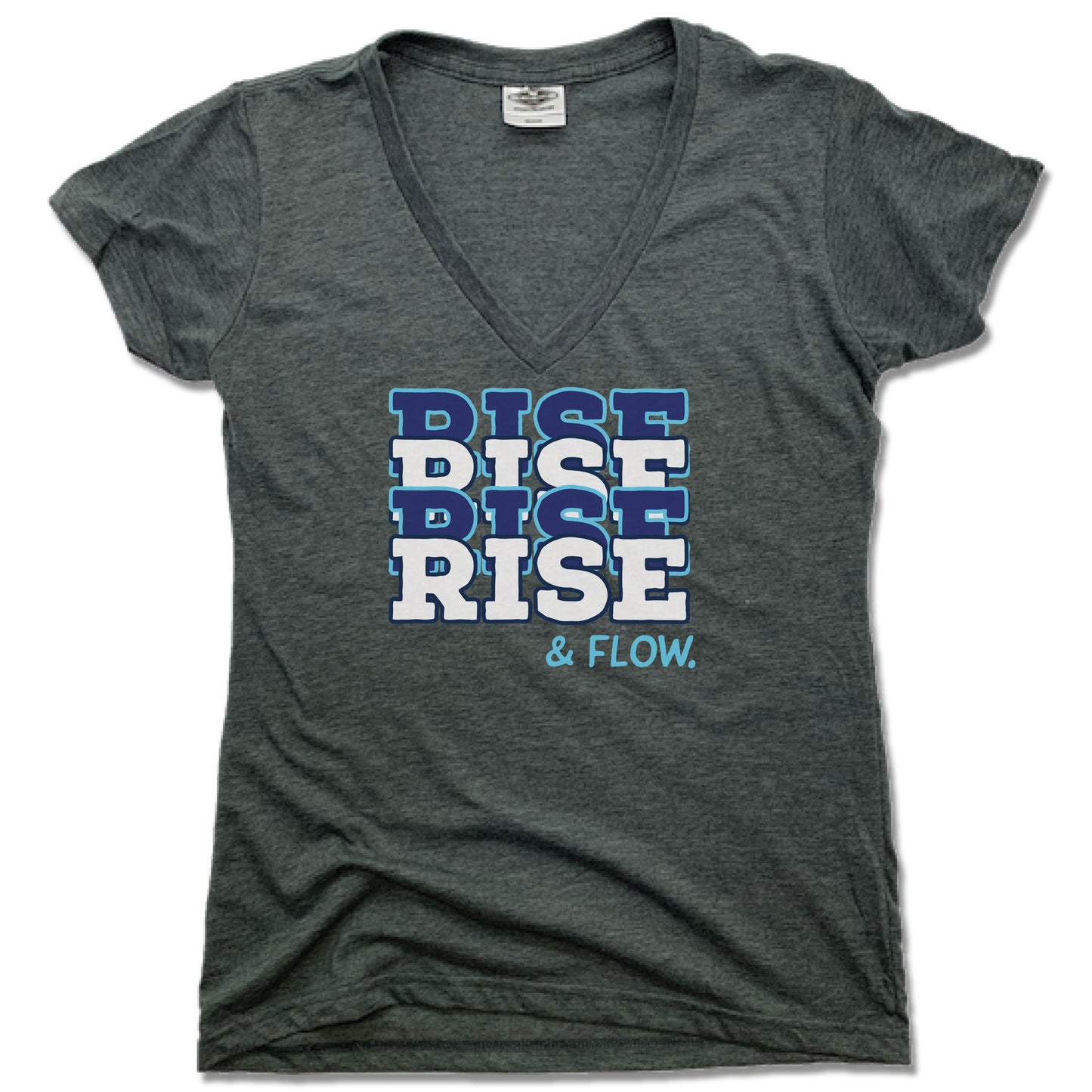 RISE AND FLOW YOGA STUDIO | LADIES V-NECK | COLOR LOGO