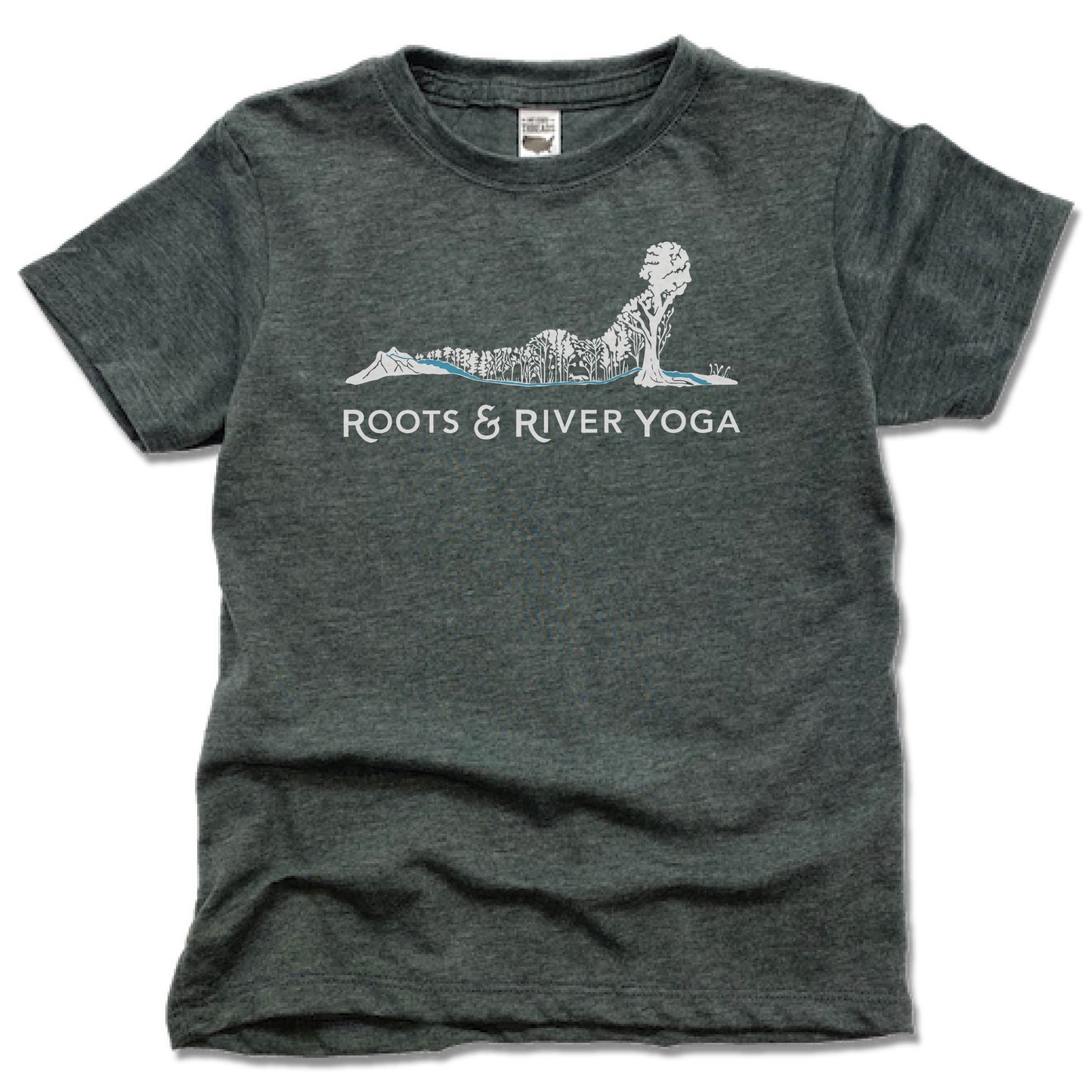 ROOTS & RIVER YOGA | KIDS TEE | WHITE LOGO