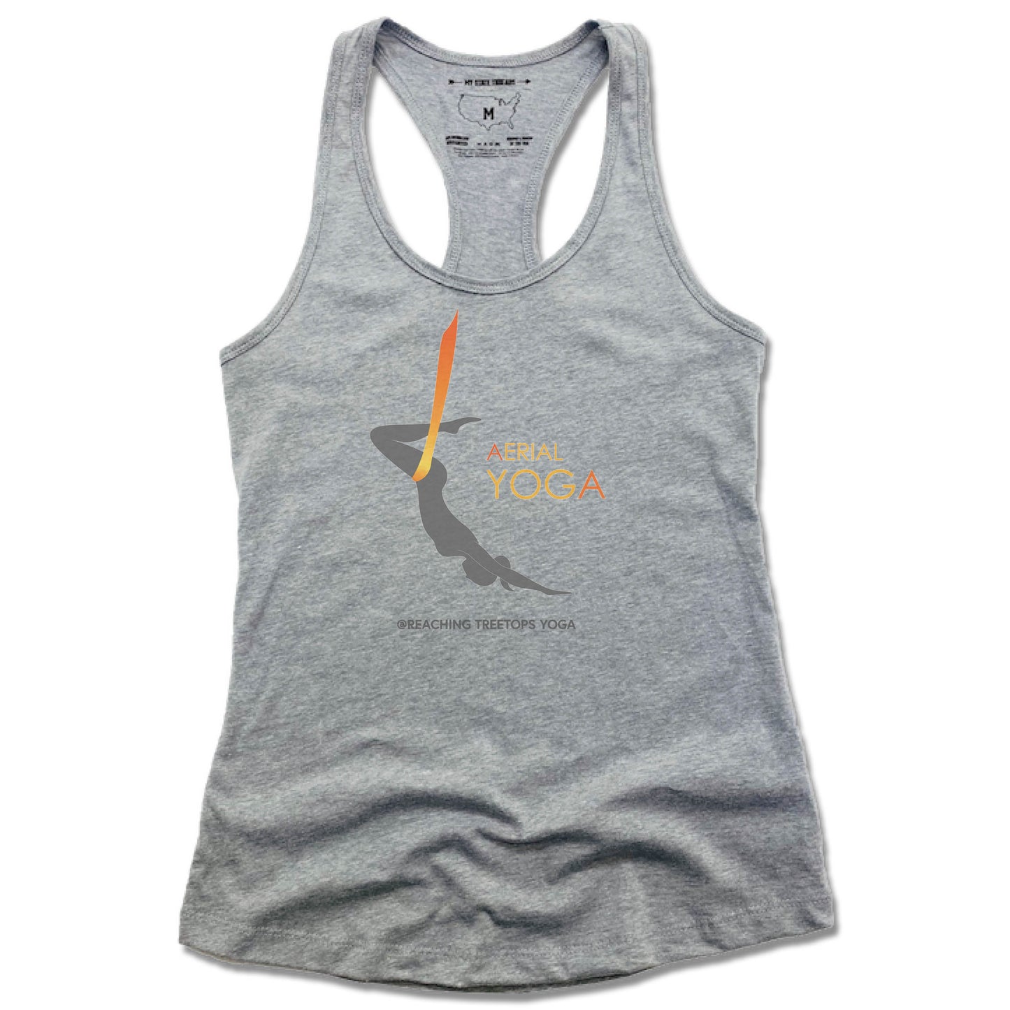 REACHING TREETOPS YOGA | LADIES GRAY TANK | AERIAL YOGA