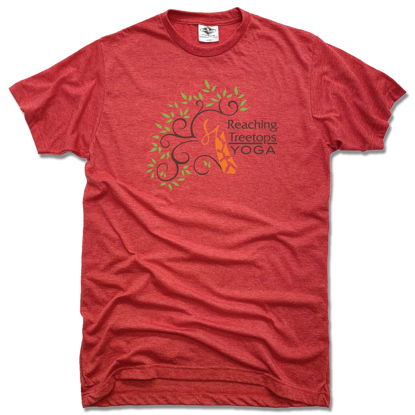 REACHING TREETOPS YOGA | UNISEX RED TEE | LOGO - My State Threads