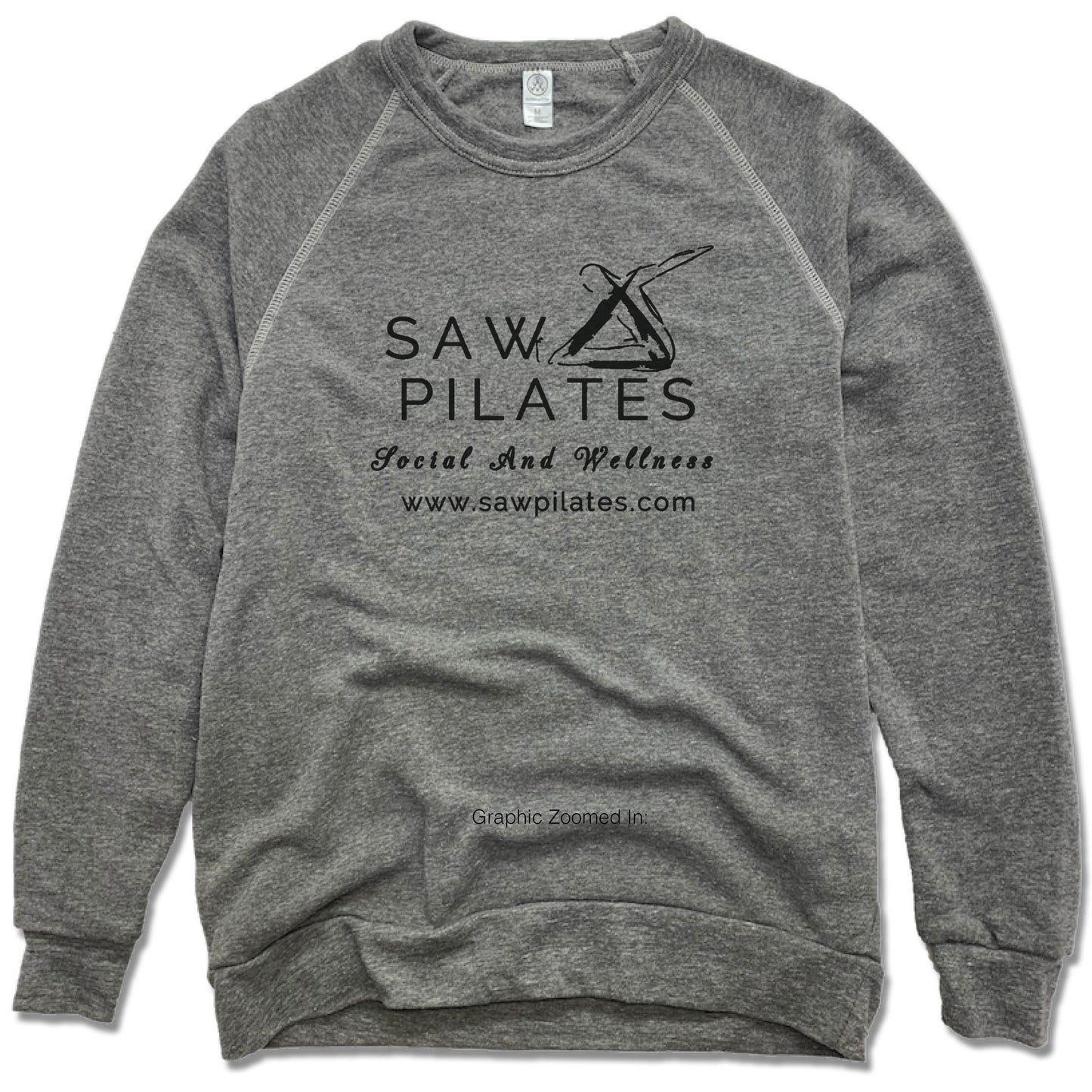 SAW PILATES | FLEECE SWEATSHIRT | BLACK LOGO - My State Threads