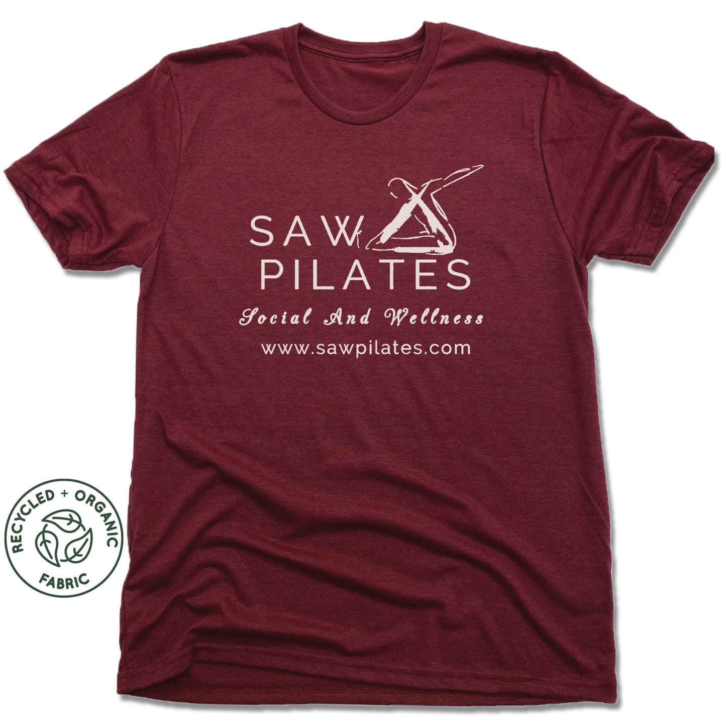 SAW PILATES | UNISEX VINO RED Recycled Tri-Blend