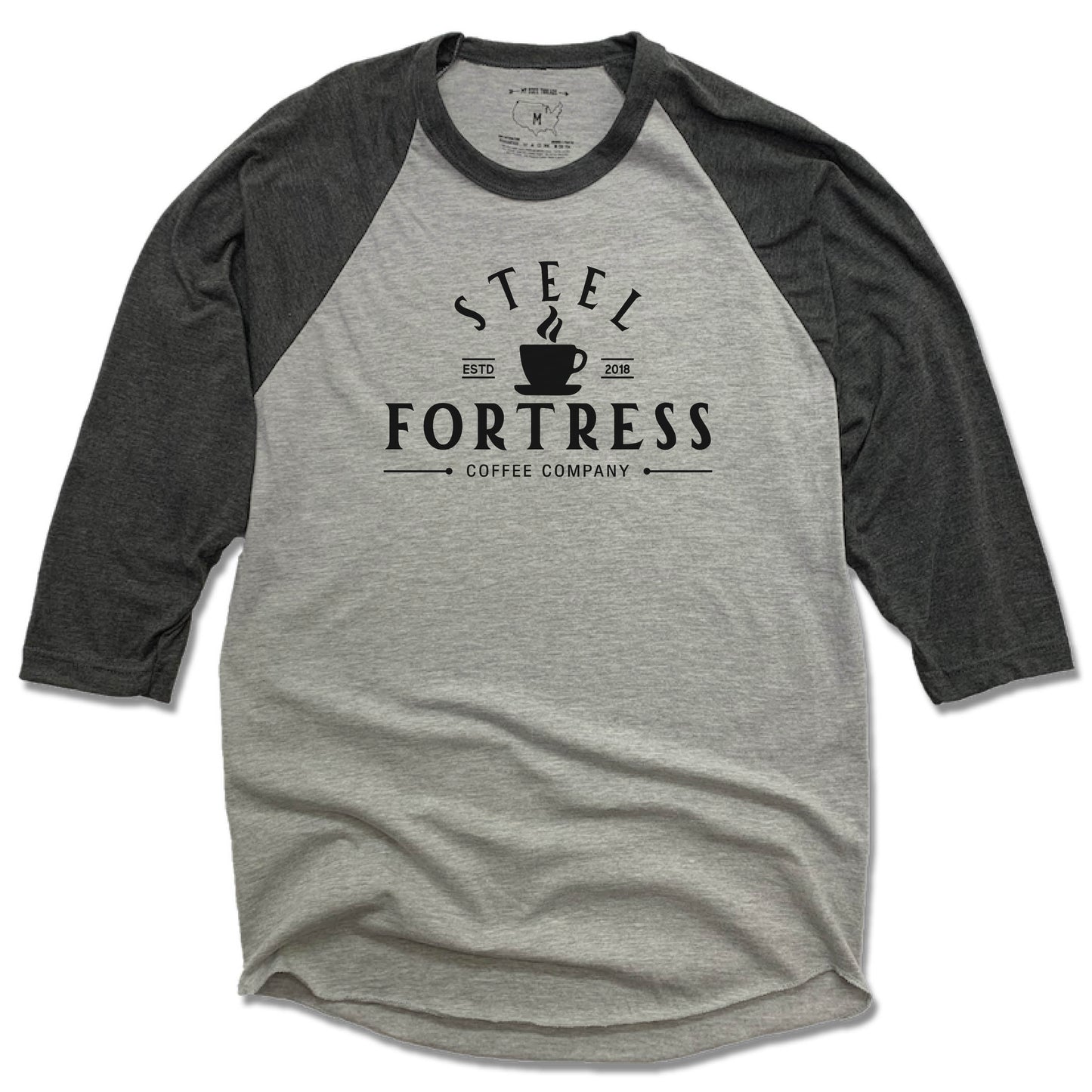 STEEL FORTRESS COFFEE | GRAY 3/4 SLEEVE | LOGO