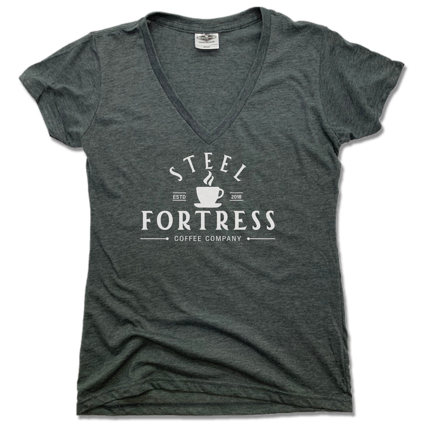 STEEL FORTRESS COFFEE | LADIES V-NECK | LOGO