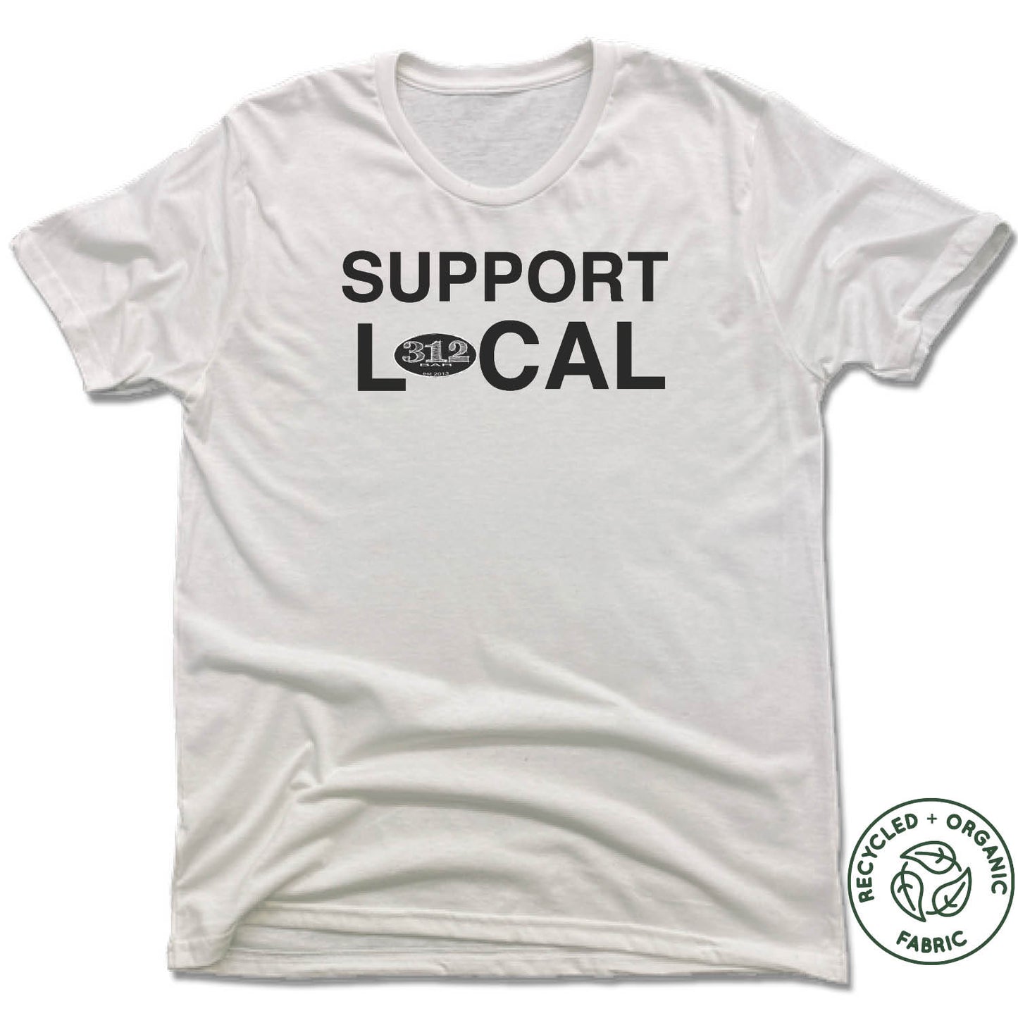 312 BAR | UNISEX White Recycled Tri-Blend | SUPPORT LOCAL
