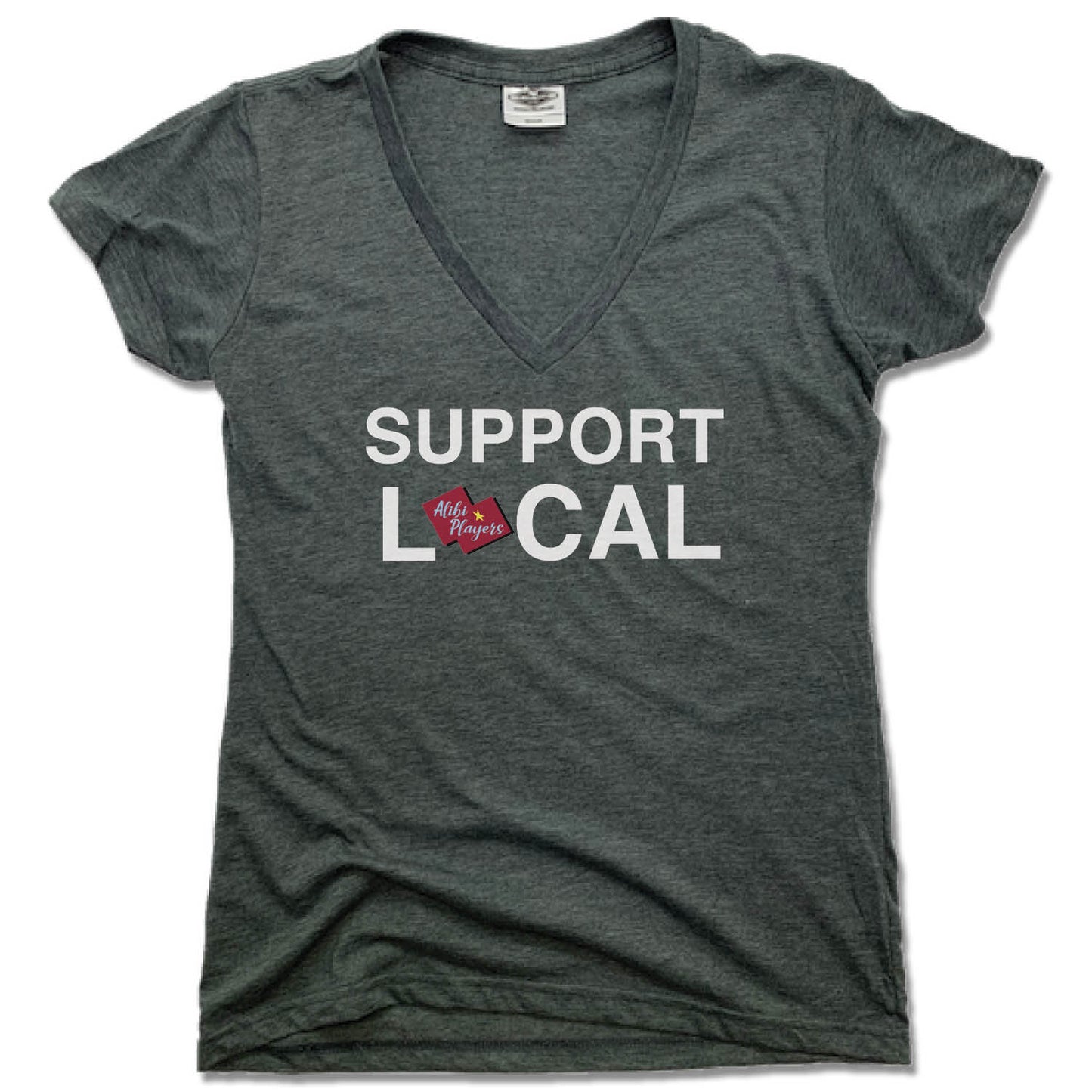 ALIBI PLAYERS | LADIES V-NECK | SUPPORT LOCAL - My State Threads