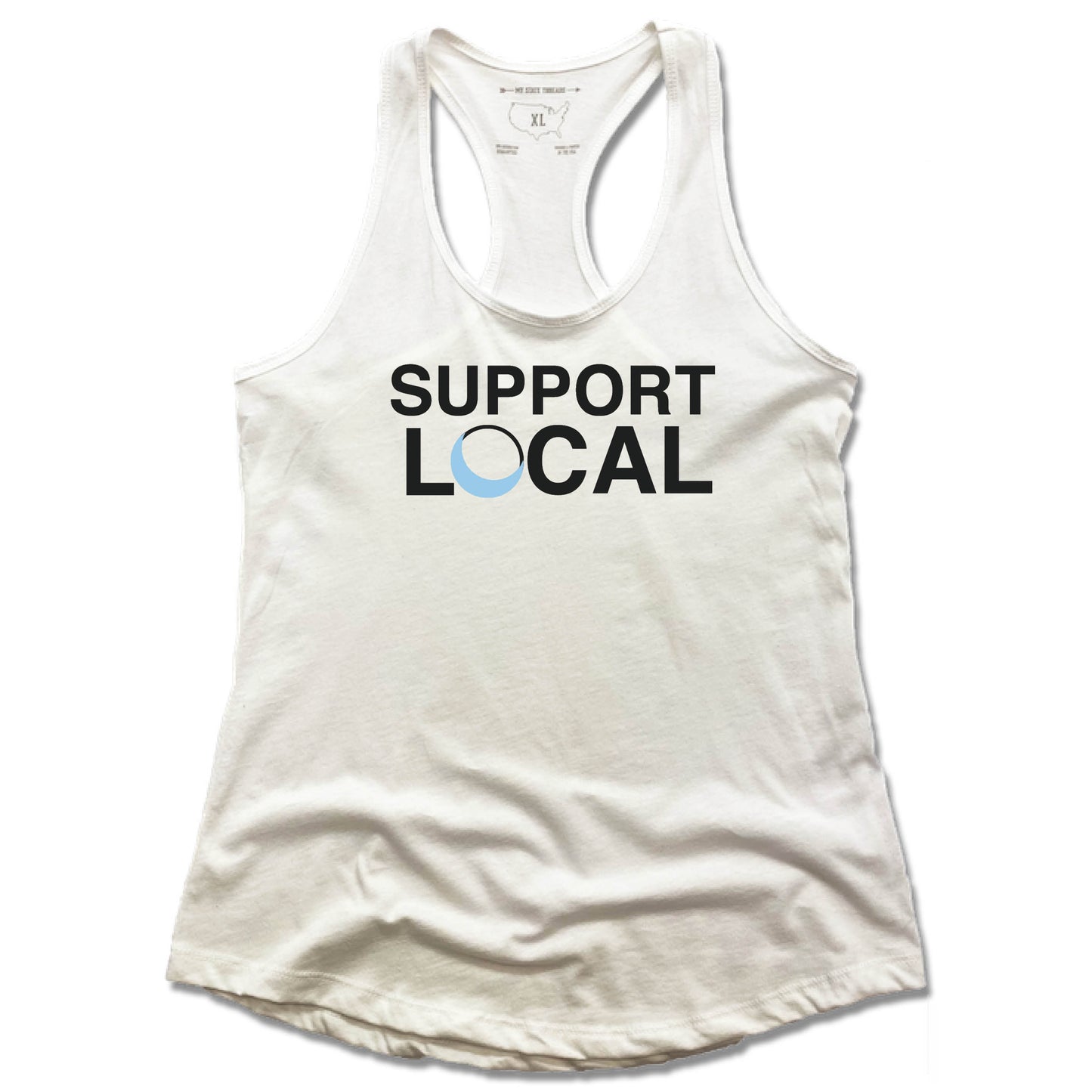 Blue Luna Yoga & Wellness | LADIES WHITE TANK | SUPPORT LOCAL