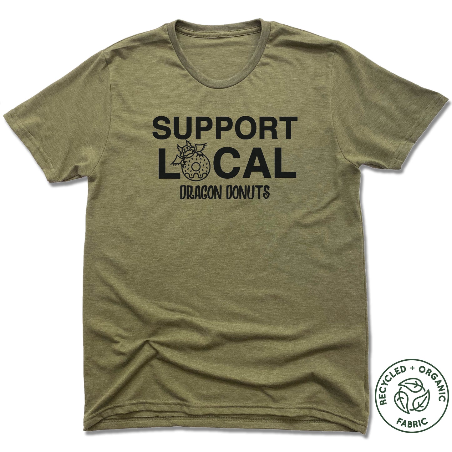 DRAGON DONUTS | UNISEX OLIVE Recycled Tri-Blend | SUPPORT LOCAL