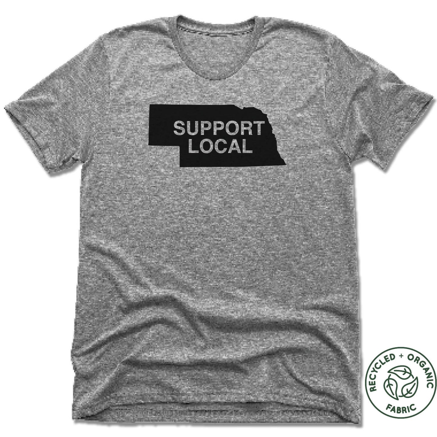 NEBRASKA | UNISEX GRAY Recycled Tri-Blend | SUPPORT LOCAL