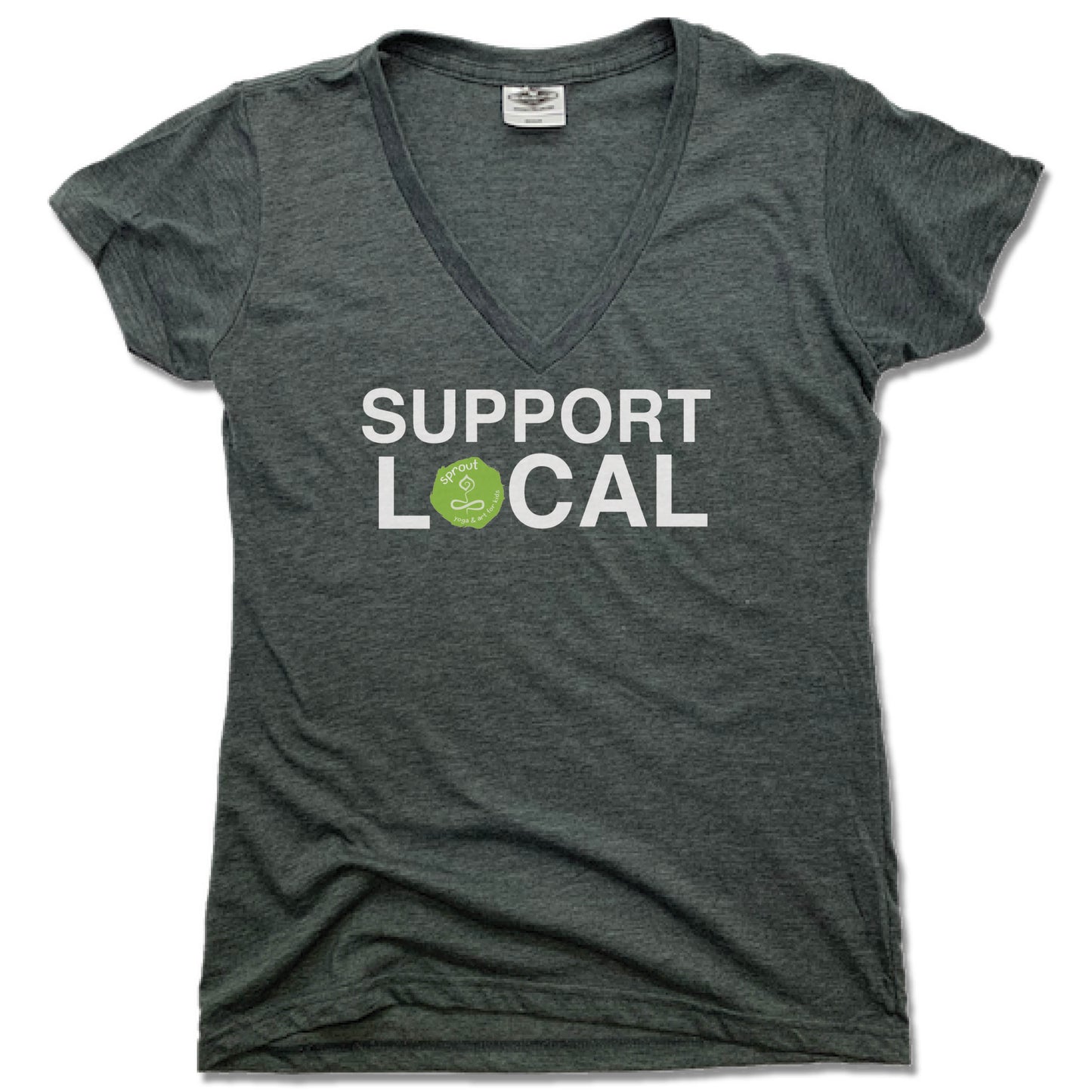 SPROUT YOGA & ART | LADIES V-NECK | SUPPORT LOCAL - My State Threads