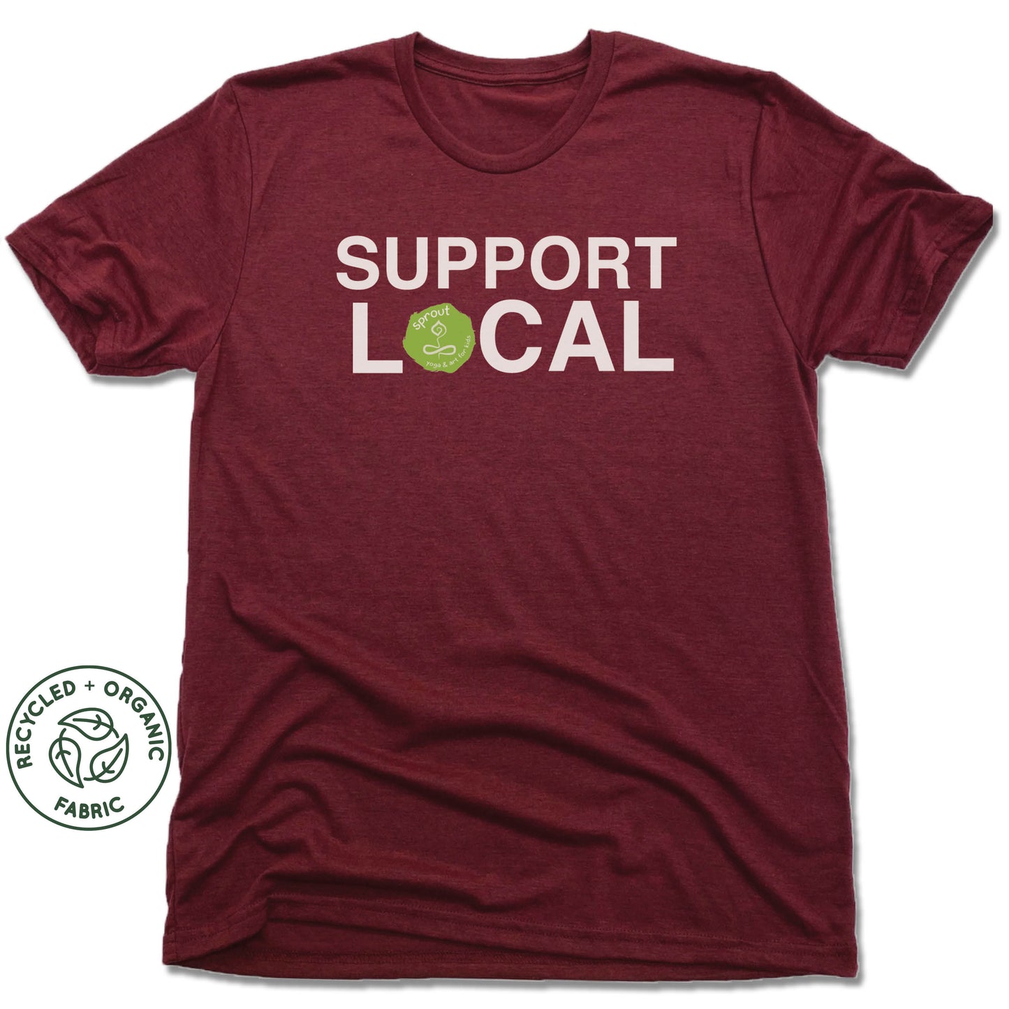 SPROUT YOGA & ART | UNISEX VINO RED Recycled Tri-Blend | SUPPORT LOCAL