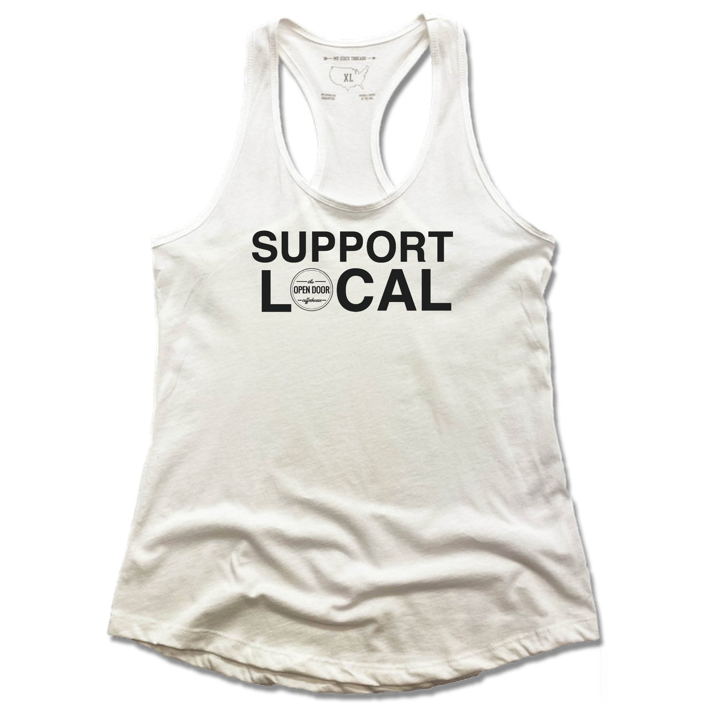 THE OPEN DOOR | LADIES WHITE TANK | SUPPORT LOCAL