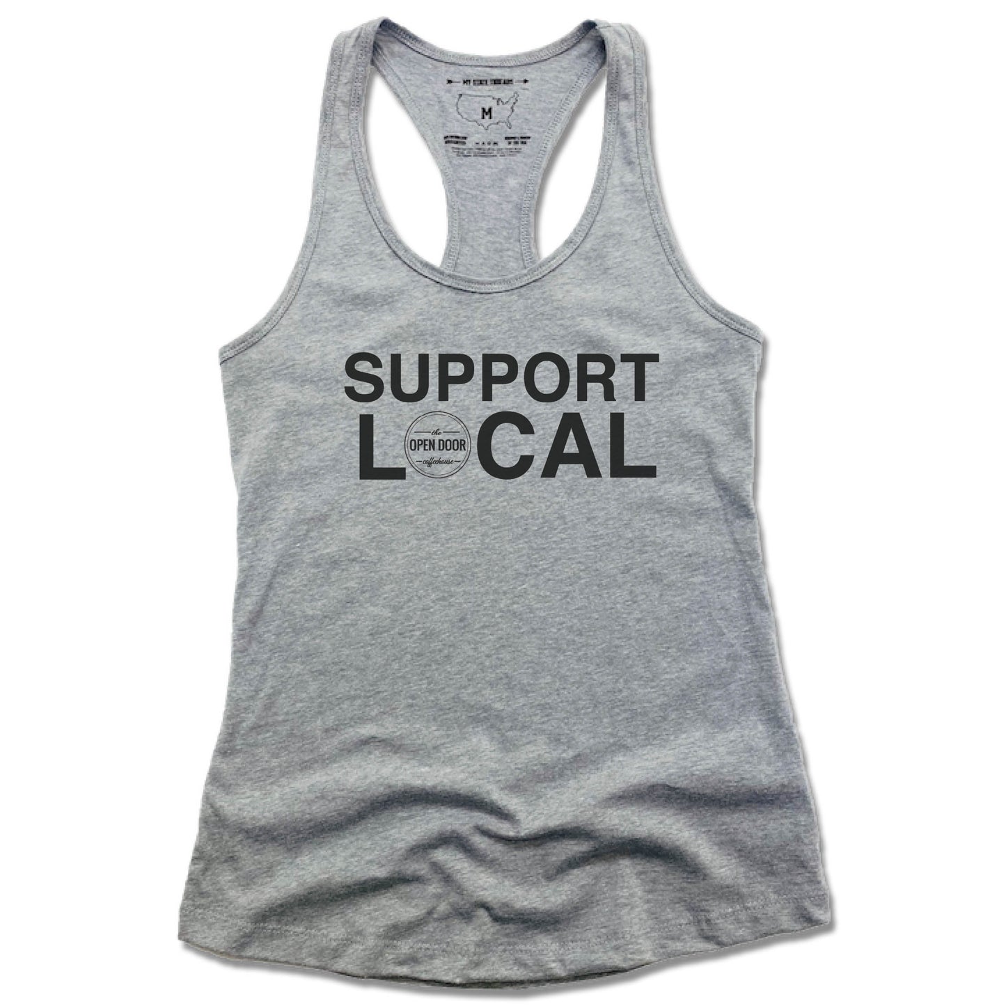 THE OPEN DOOR | LADIES GRAY TANK | SUPPORT LOCAL