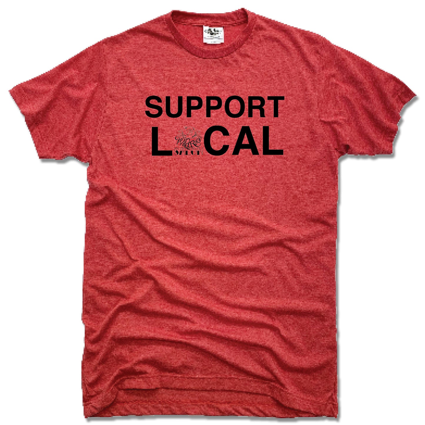 WILD ROSE SALON | UNISEX RED TEE | SUPPORT LOCAL