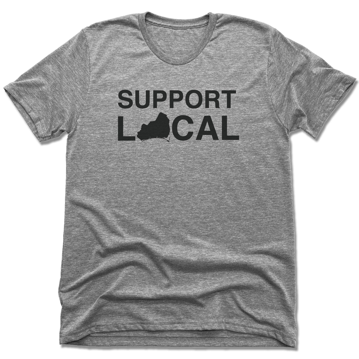 BRUNSWICK | UNISEX GRAY Recycled Tri-Blend | SUPPORT LOCAL - My State Threads