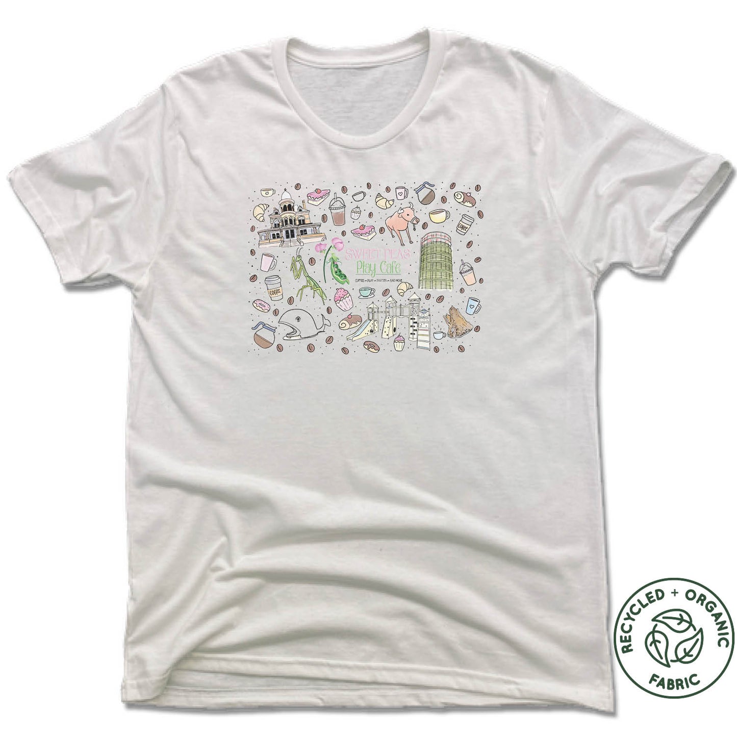 SWEET PEAS PLAY CAFE | UNISEX WHITE Recycled Tri-Blend | MURAL - My State Threads