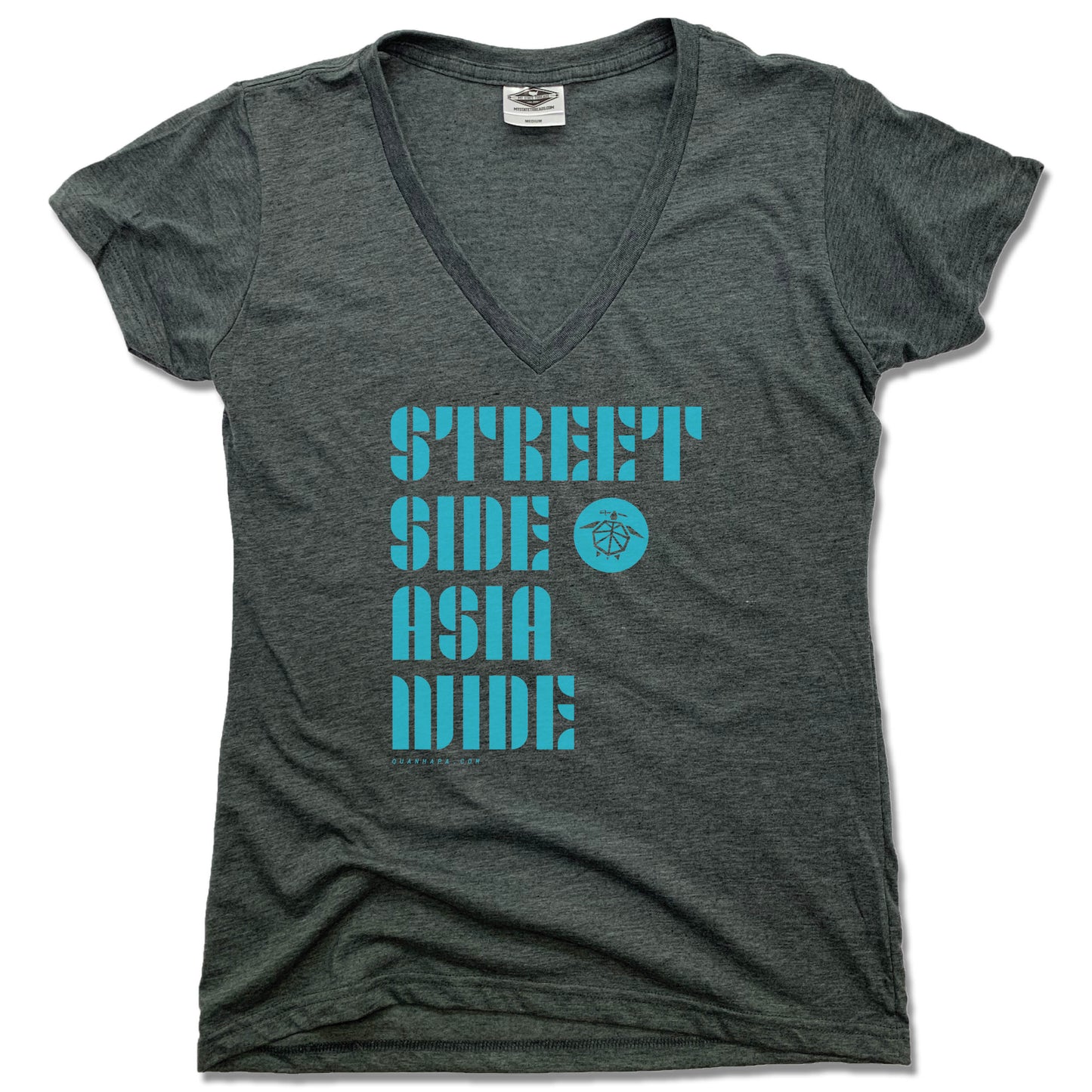 LADIES GRAY V-NECK | STREET SIDE ASIA WIDE | QUAN HAPA
